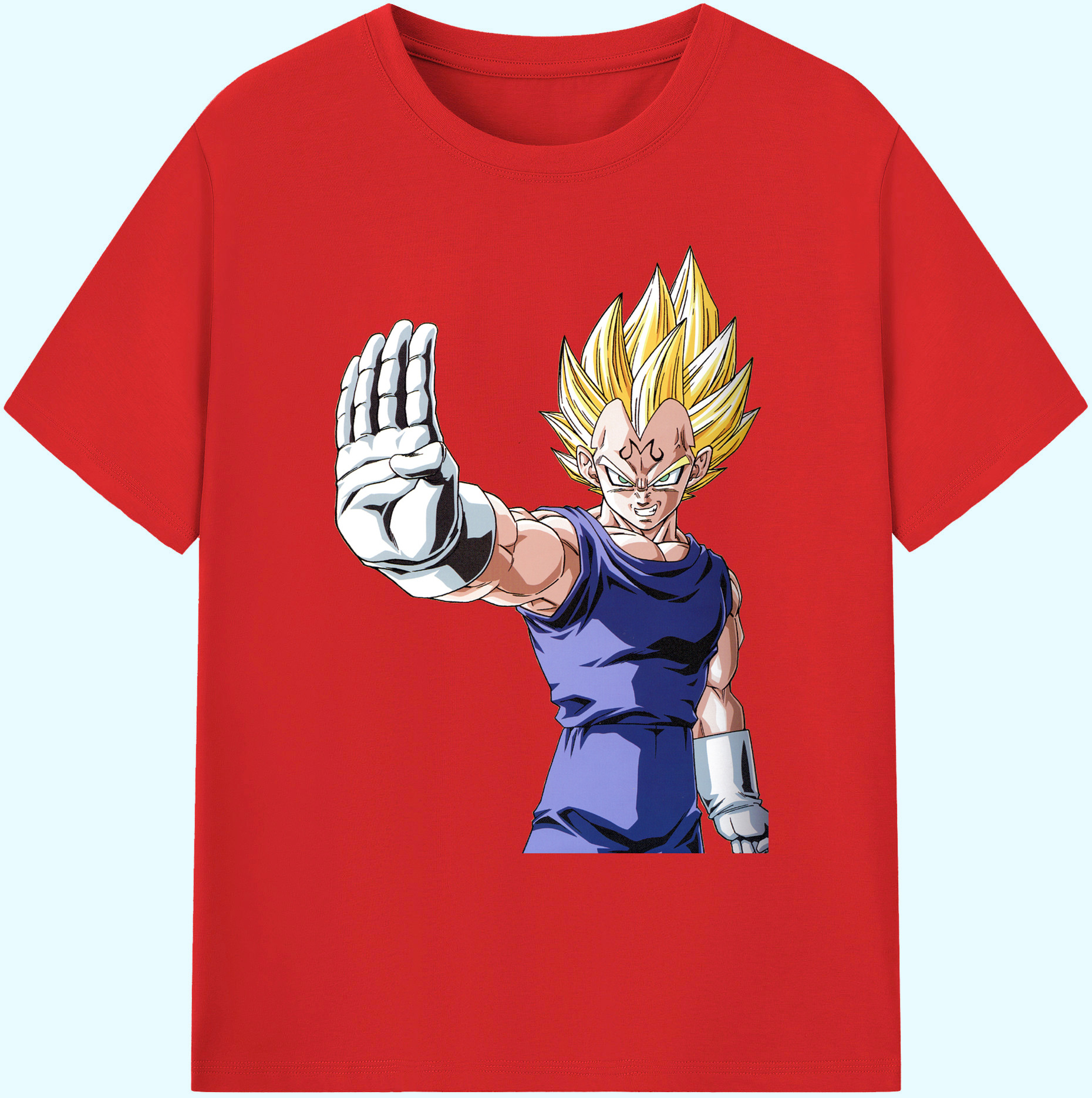 （画像用） ドラゴンボール ベジータ四世（Bejīta Yonsei）DRAGON BALL Vegeta IV 綿100％ メンズ半袖Tシャツ｜肌触りやわらか＆通気性