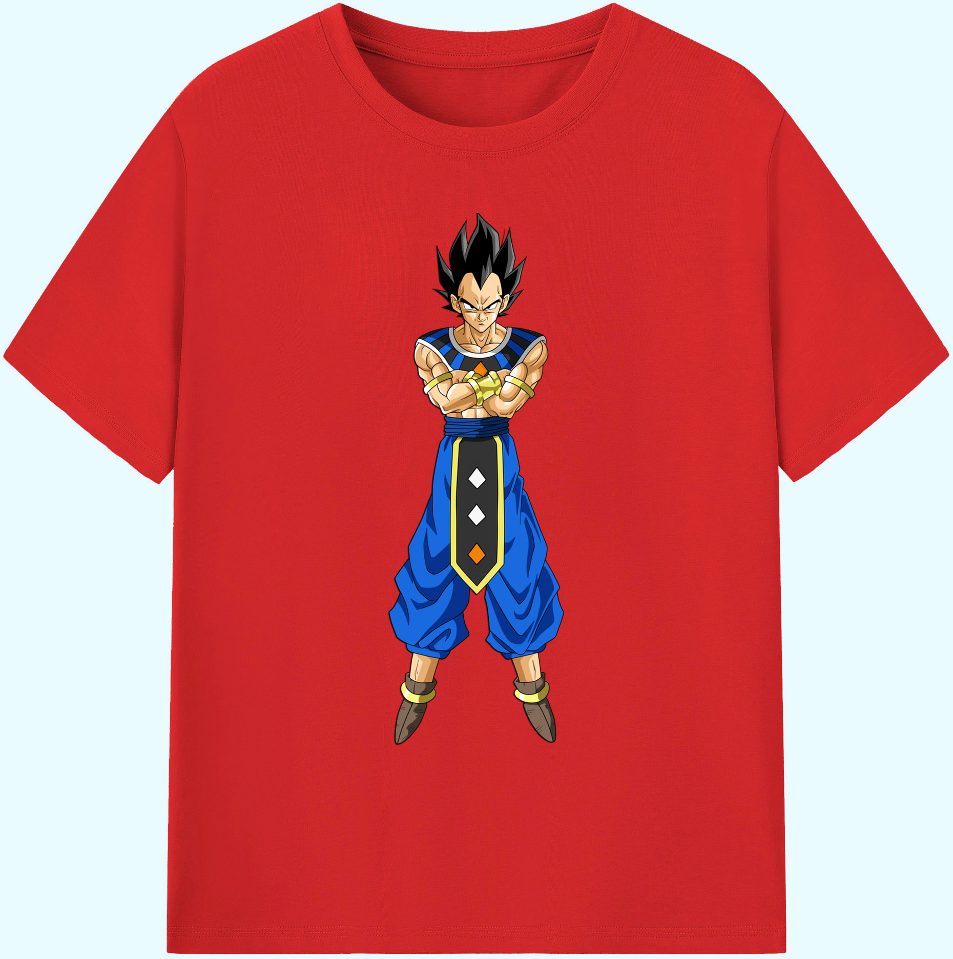 （画像用） ドラゴンボール ベジータ四世（Bejīta Yonsei）DRAGON BALL Vegeta IV 綿100％ メンズ半袖Tシャツ｜肌触りやわらか＆通気性