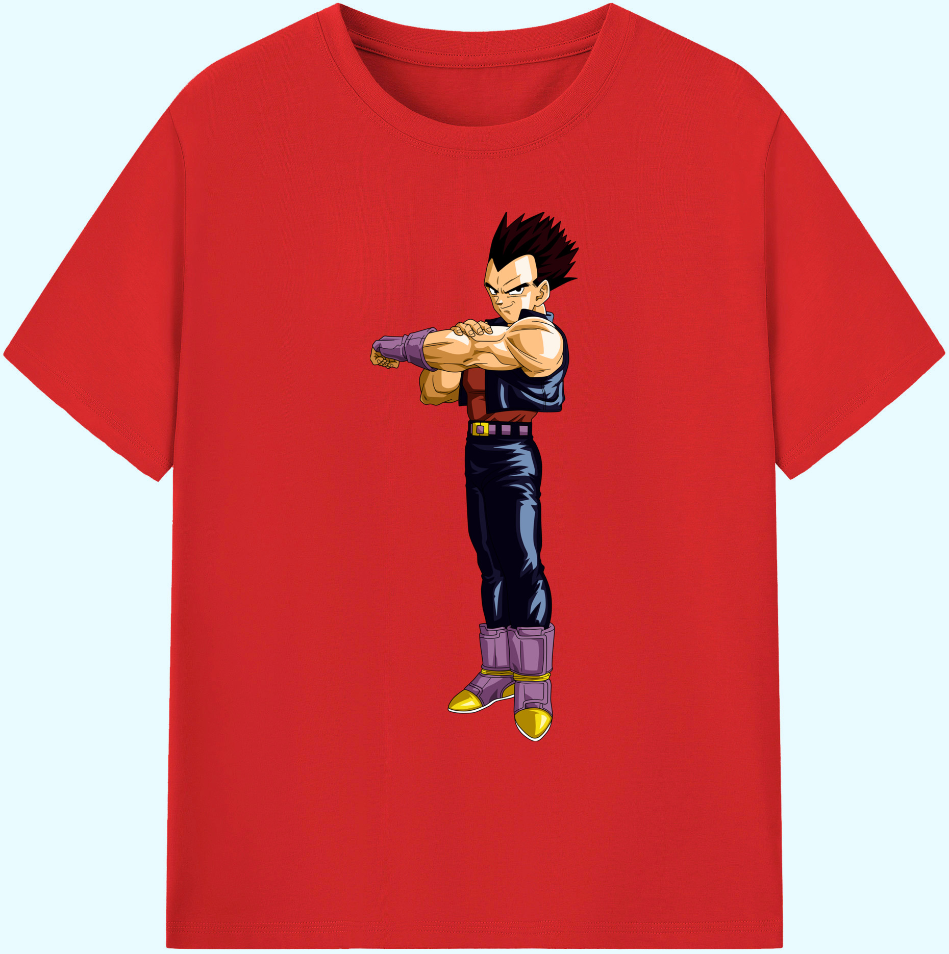 （画像用） ドラゴンボール ベジータ四世（Bejīta Yonsei）DRAGON BALL Vegeta IV 綿100％ メンズ半袖Tシャツ｜肌触りやわらか＆通気性