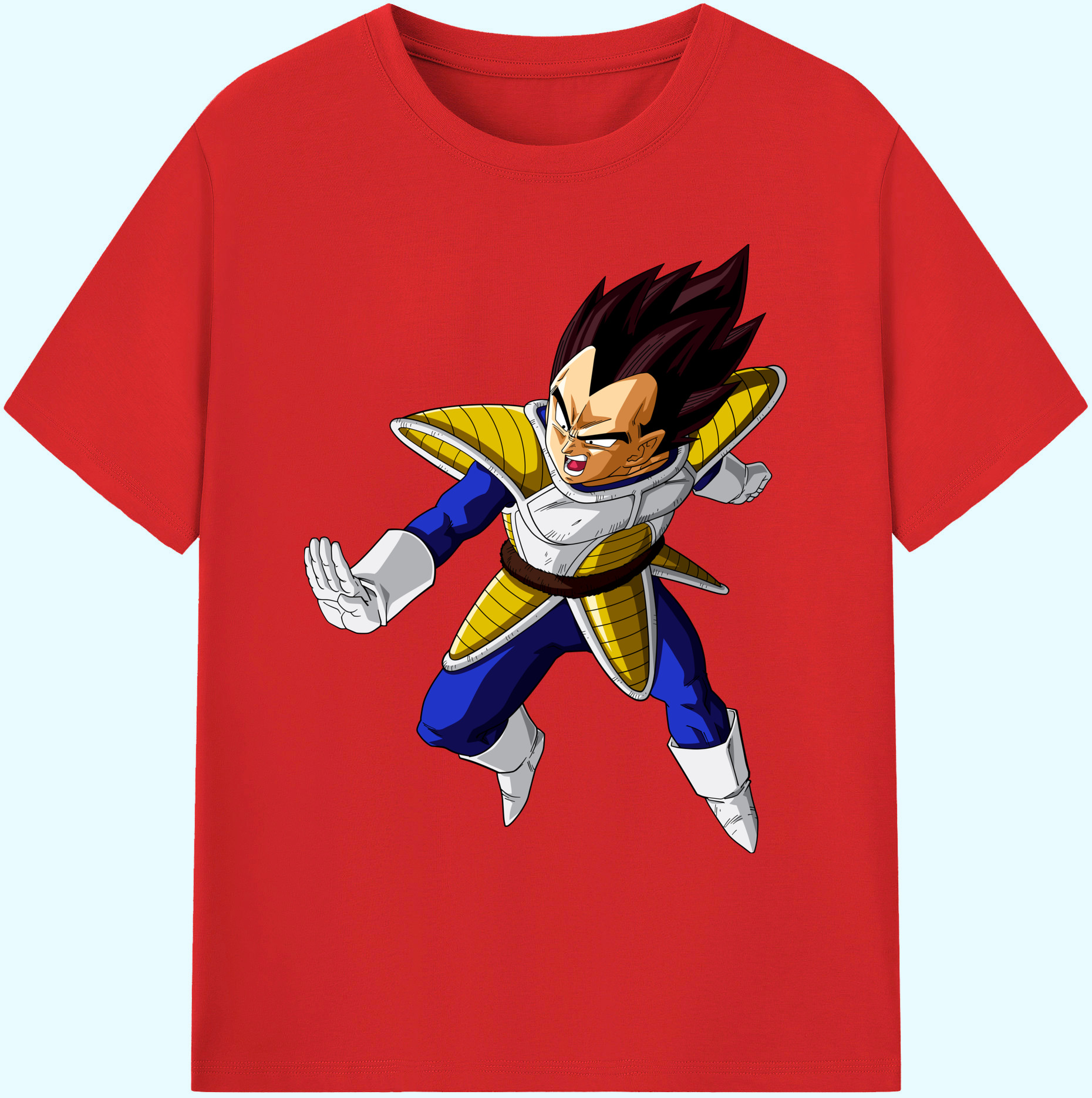 （画像用） ドラゴンボール ベジータ四世（Bejīta Yonsei）DRAGON BALL Vegeta IV 綿100％ メンズ半袖Tシャツ｜肌触りやわらか＆通気性