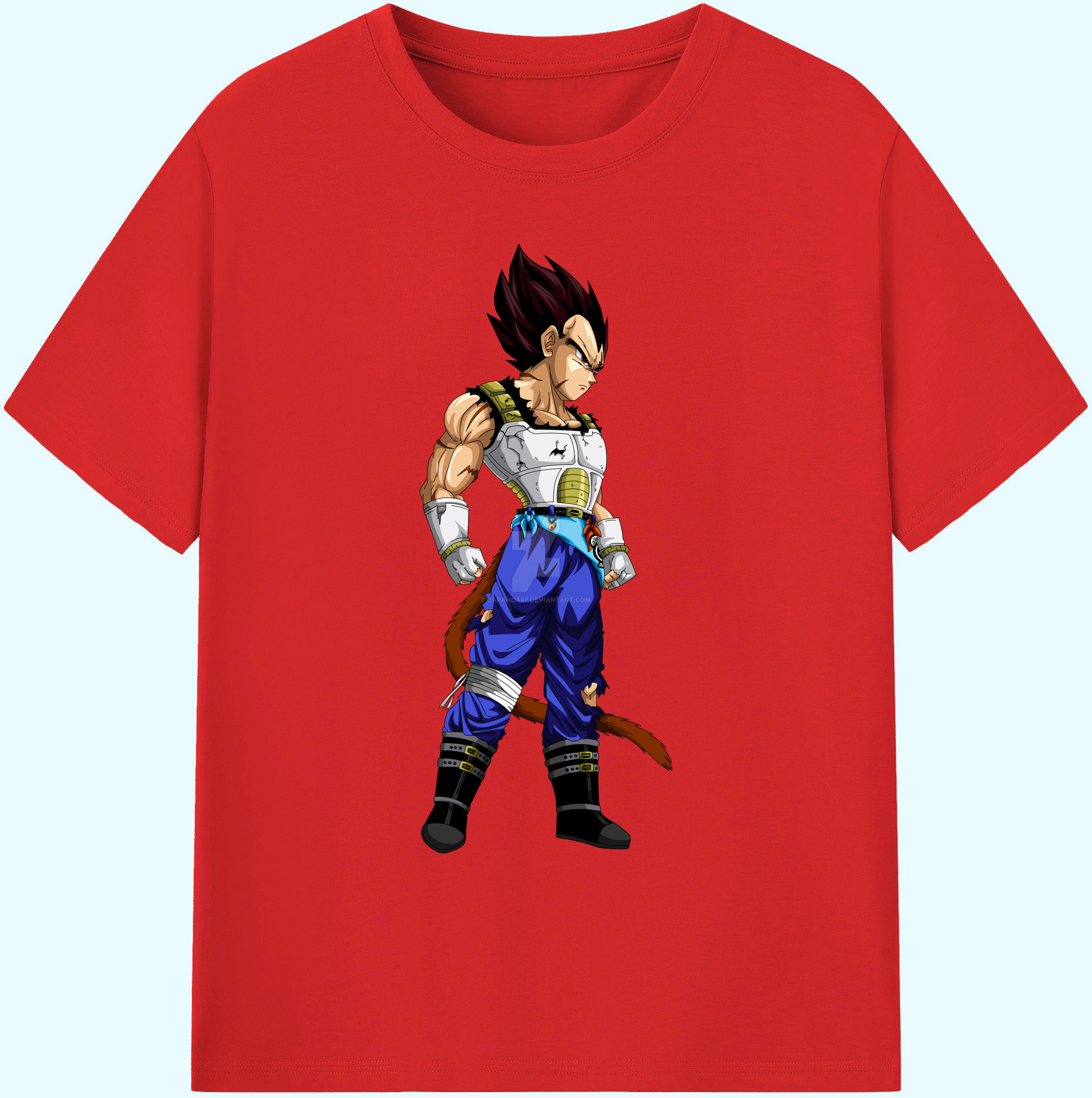 （画像用） ドラゴンボール ベジータ四世（Bejīta Yonsei）DRAGON BALL Vegeta IV 綿100％ メンズ半袖Tシャツ｜肌触りやわらか＆通気性