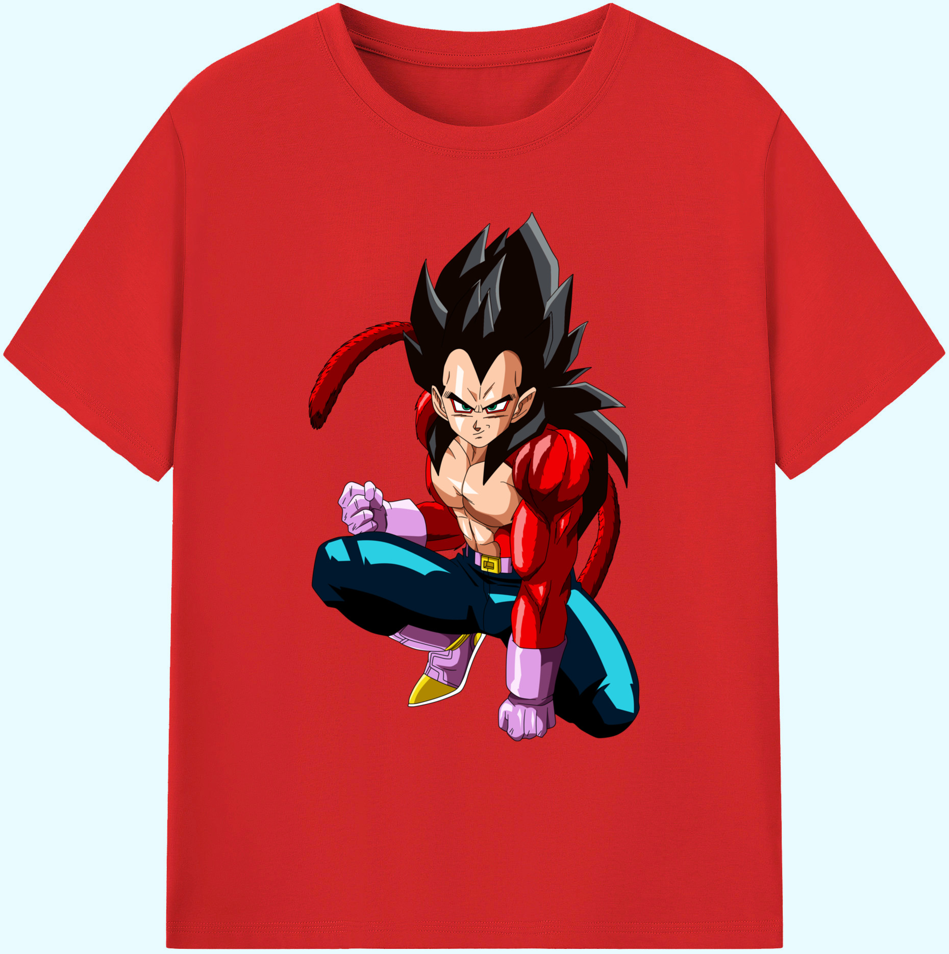 （画像用） ドラゴンボール ベジータ四世（Bejīta Yonsei）DRAGON BALL Vegeta IV 綿100％ メンズ半袖Tシャツ｜肌触りやわらか＆通気性