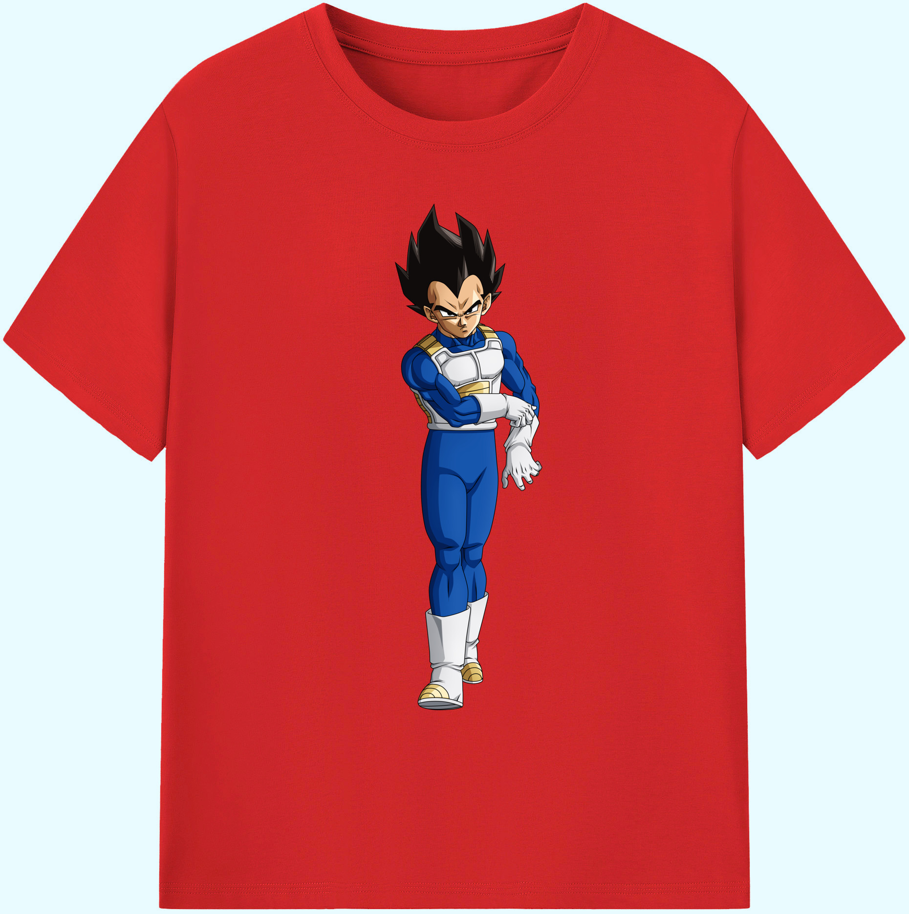 （画像用） ドラゴンボール ベジータ四世（Bejīta Yonsei）DRAGON BALL Vegeta IV 綿100％ メンズ半袖Tシャツ｜肌触りやわらか＆通気性