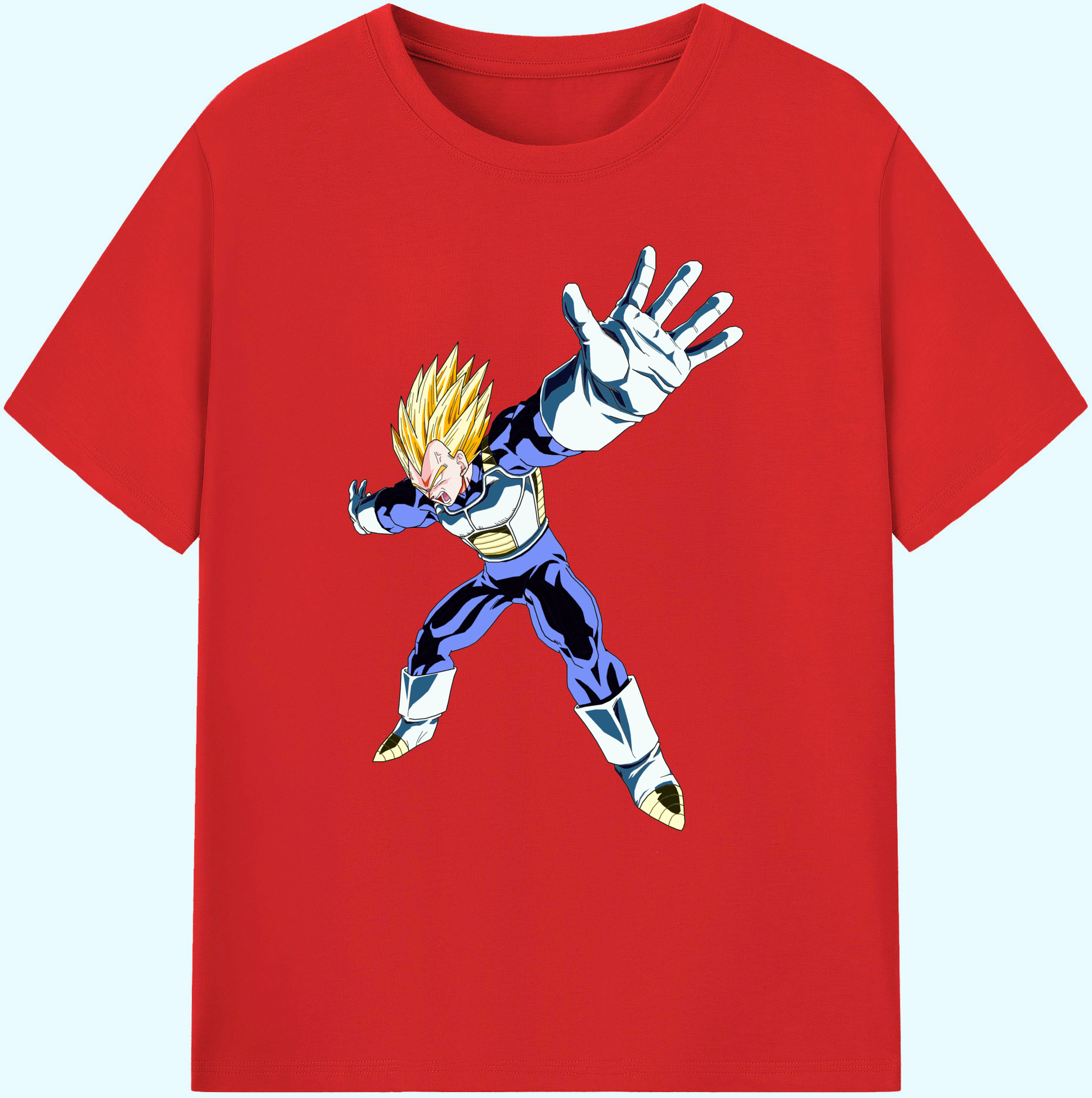 （画像用） ドラゴンボール ベジータ四世（Bejīta Yonsei）DRAGON BALL Vegeta IV 綿100％ メンズ半袖Tシャツ｜肌触りやわらか＆通気性