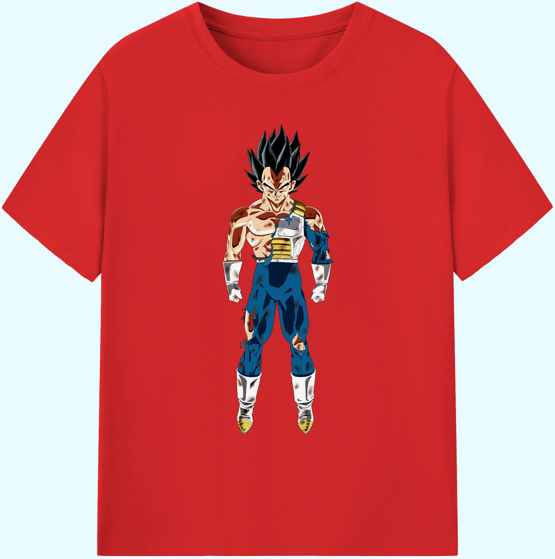 （画像用） ドラゴンボール ベジータ四世（Bejīta Yonsei）DRAGON BALL Vegeta IV 綿100％ メンズ半袖Tシャツ｜肌触りやわらか＆通気性