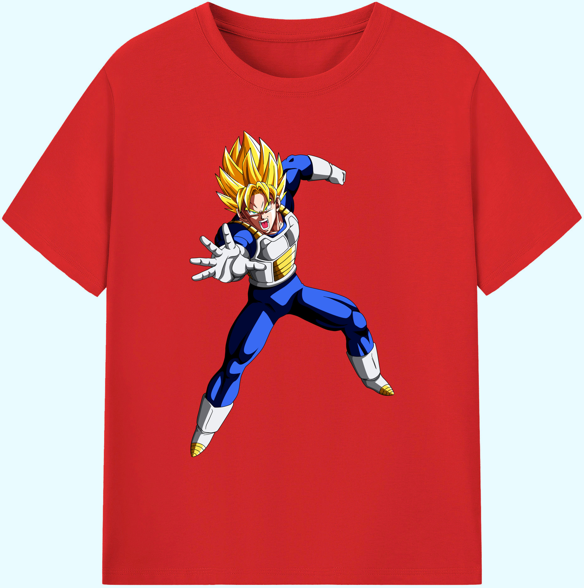 （画像用） ドラゴンボール ベジータ四世（Bejīta Yonsei）DRAGON BALL Vegeta IV 綿100％ メンズ半袖Tシャツ｜肌触りやわらか＆通気性