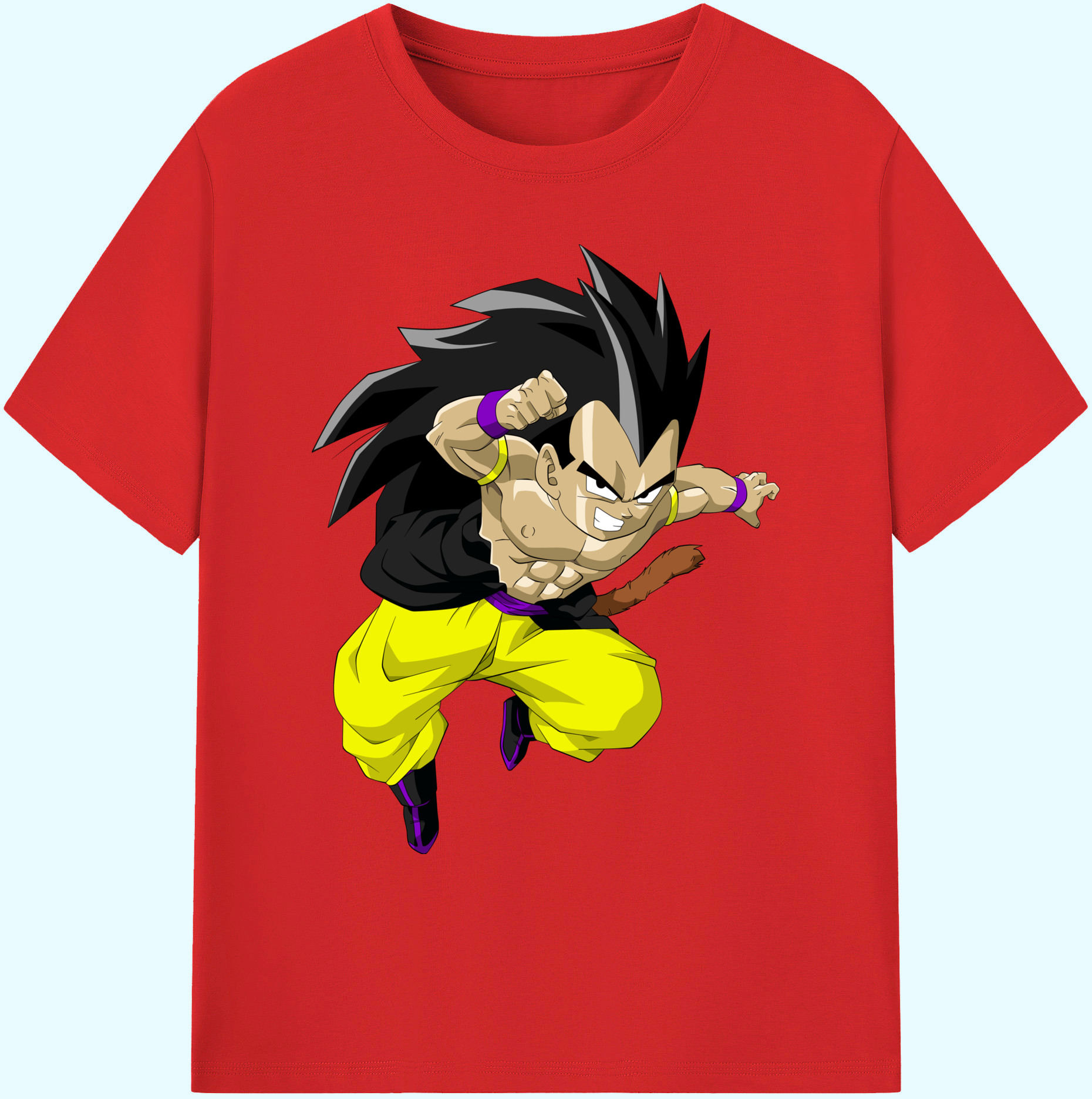 （画像用） ドラゴンボール ベジータ四世（Bejīta Yonsei）DRAGON BALL Vegeta IV 綿100％ メンズ半袖Tシャツ｜肌触りやわらか＆通気性