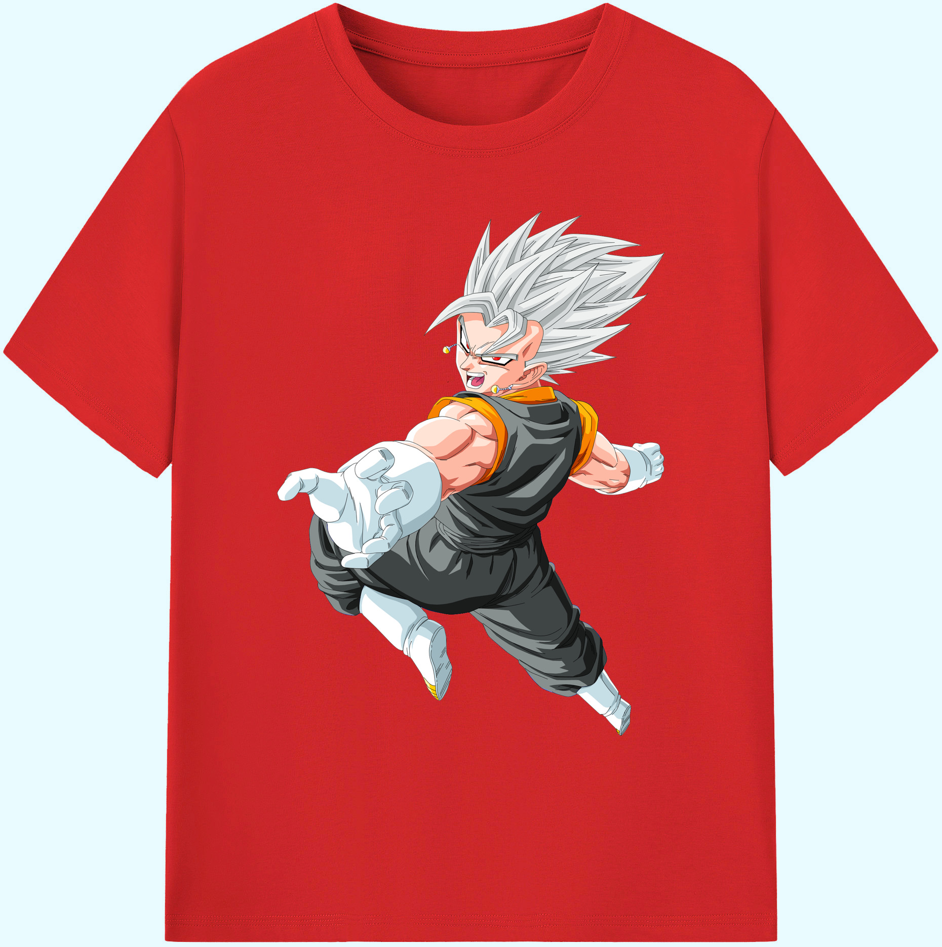 （画像用） ドラゴンボール ベジータ四世（Bejīta Yonsei）DRAGON BALL Vegeta IV 綿100％ メンズ半袖Tシャツ｜肌触りやわらか＆通気性