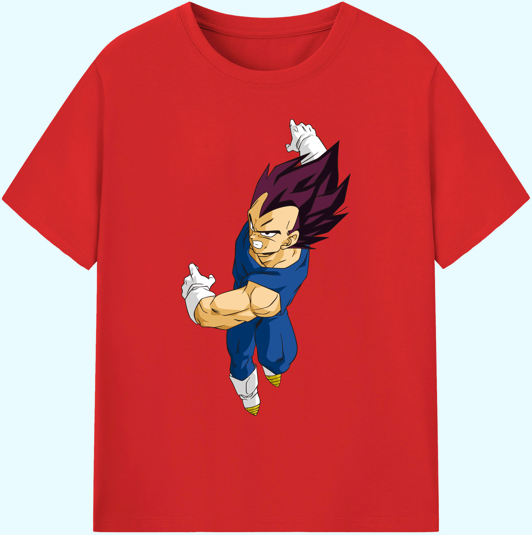 （画像用） ドラゴンボール ベジータ四世（Bejīta Yonsei）DRAGON BALL Vegeta IV 綿100％ メンズ半袖Tシャツ｜肌触りやわらか＆通気性