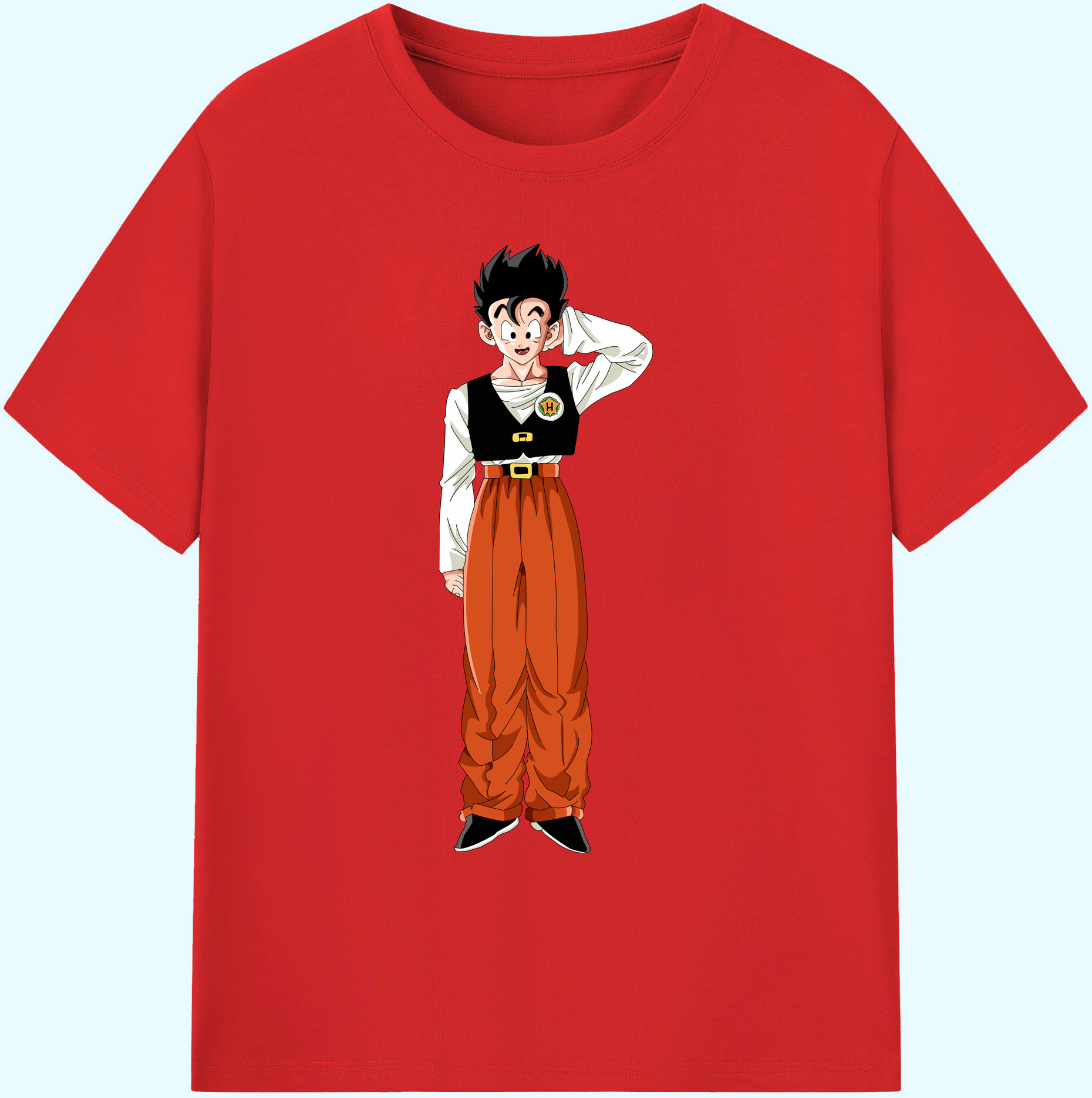 （画像用） ドラゴンボール 孫 悟飯（そんごはん）DRAGON BALL Son Gohan 綿100％ メンズ半袖Tシャツ｜肌触りやわらか＆通気性