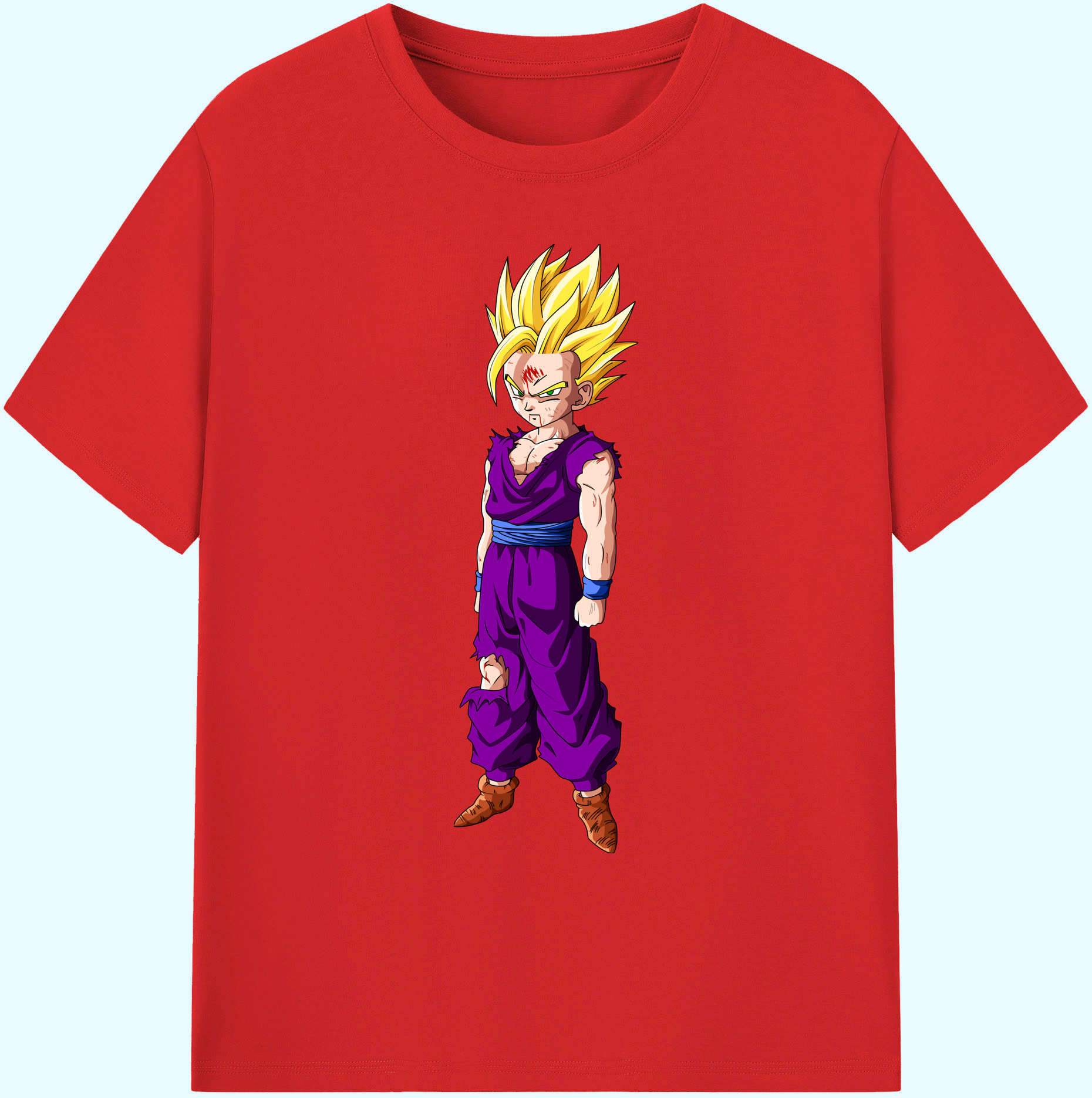 （画像用） ドラゴンボール 孫 悟飯（そんごはん）DRAGON BALL Son Gohan 綿100％ メンズ半袖Tシャツ｜肌触りやわらか＆通気性