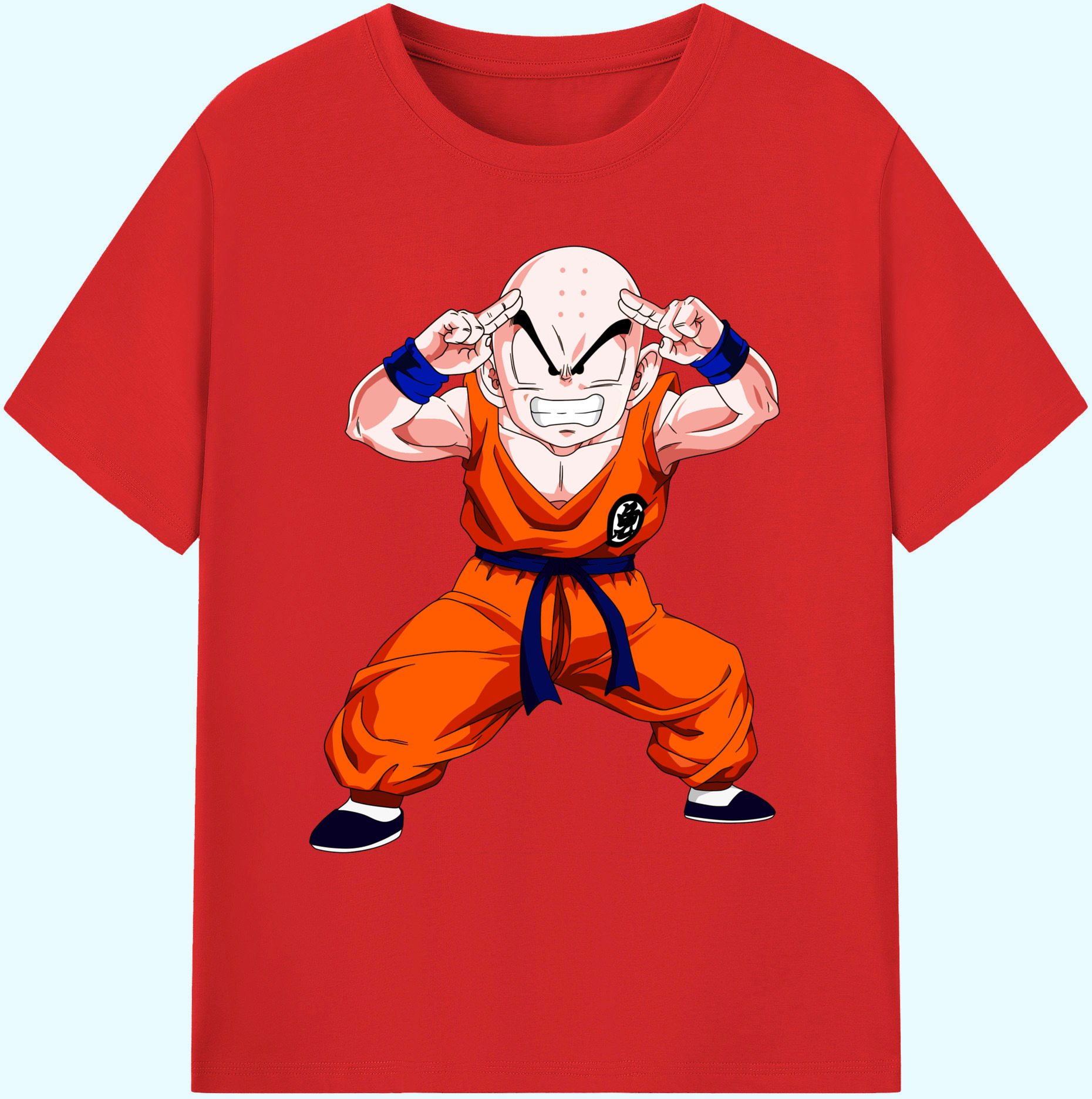 （画像用） ドラゴンボール クリリン DRAGON BALL krillin 綿100％ メンズ半袖Tシャツ｜肌触りやわらか＆通気性