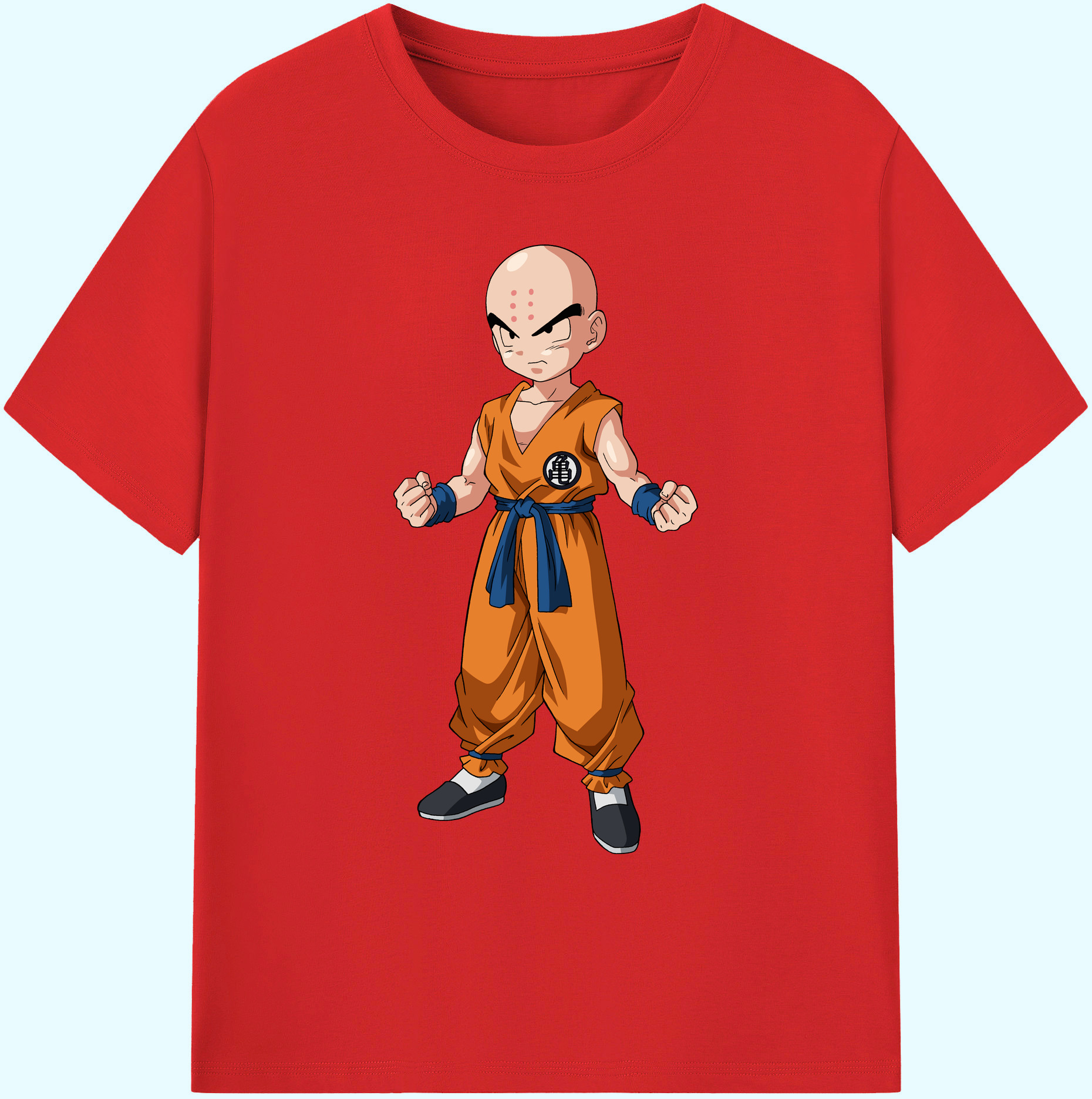 （画像用） ドラゴンボール クリリン DRAGON BALL krillin 綿100％ メンズ半袖Tシャツ｜肌触りやわらか＆通気性