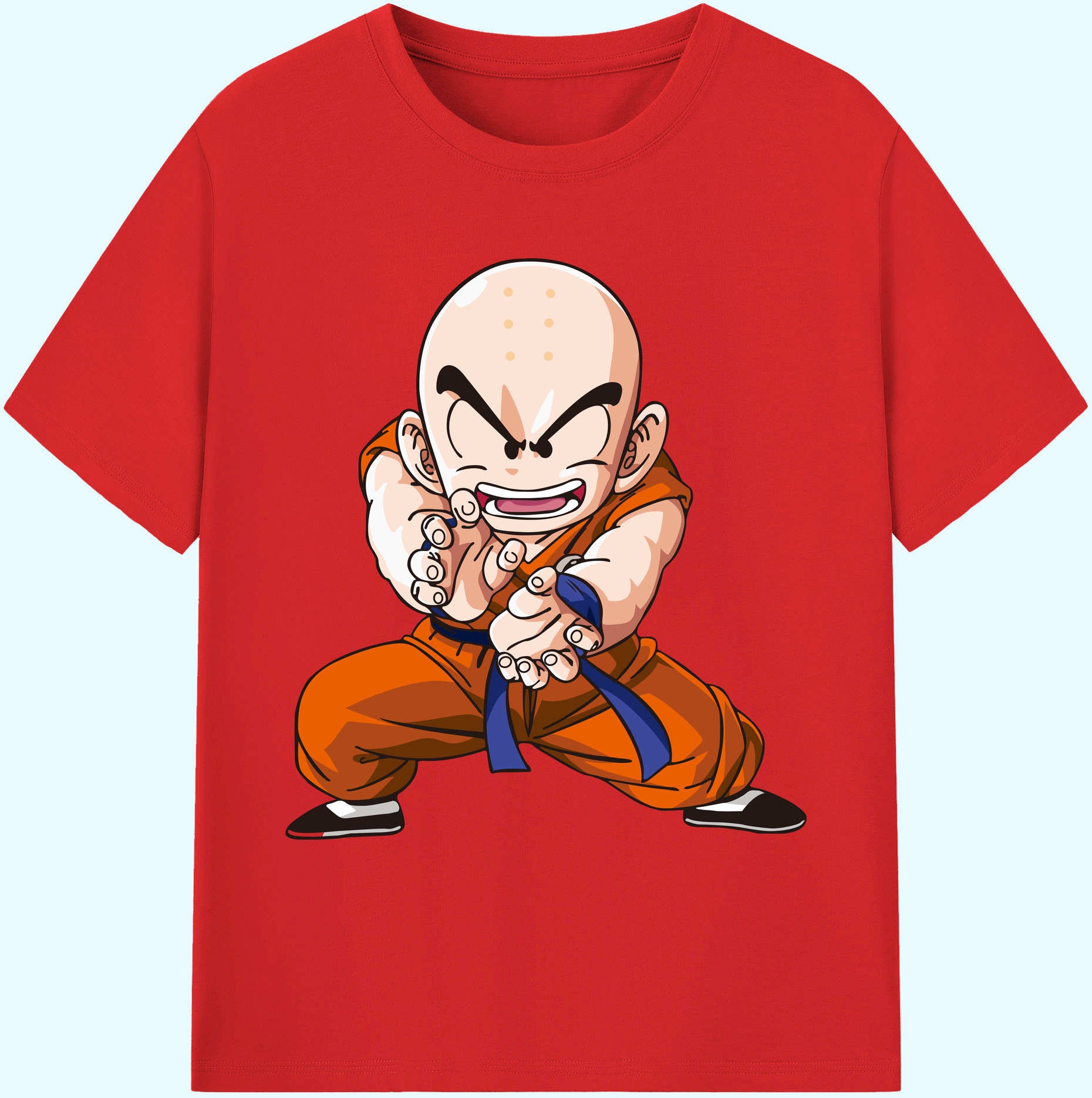 （画像用） ドラゴンボール クリリン DRAGON BALL krillin 綿100％ メンズ半袖Tシャツ｜肌触りやわらか＆通気性