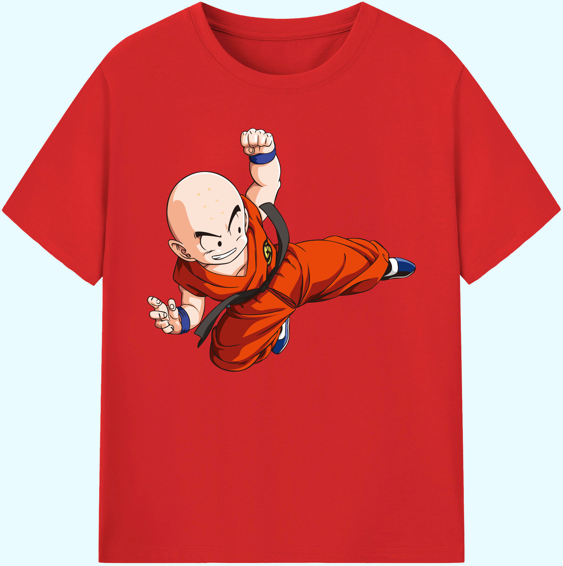 （画像用） ドラゴンボール クリリン DRAGON BALL krillin 綿100％ メンズ半袖Tシャツ｜肌触りやわらか＆通気性