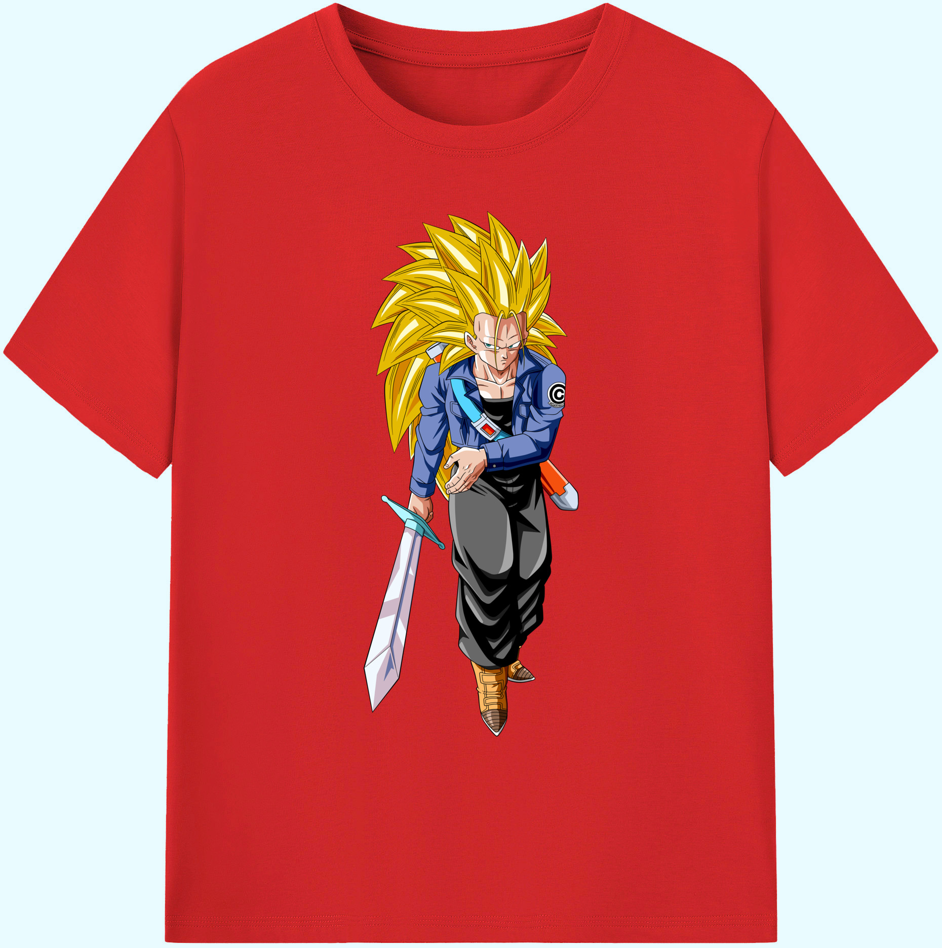 （画像用） ドラゴンボール トランクス（Torankusu）DRAGON BALL Trunks 綿100％ メンズ半袖Tシャツ｜肌触りやわらか＆通気性