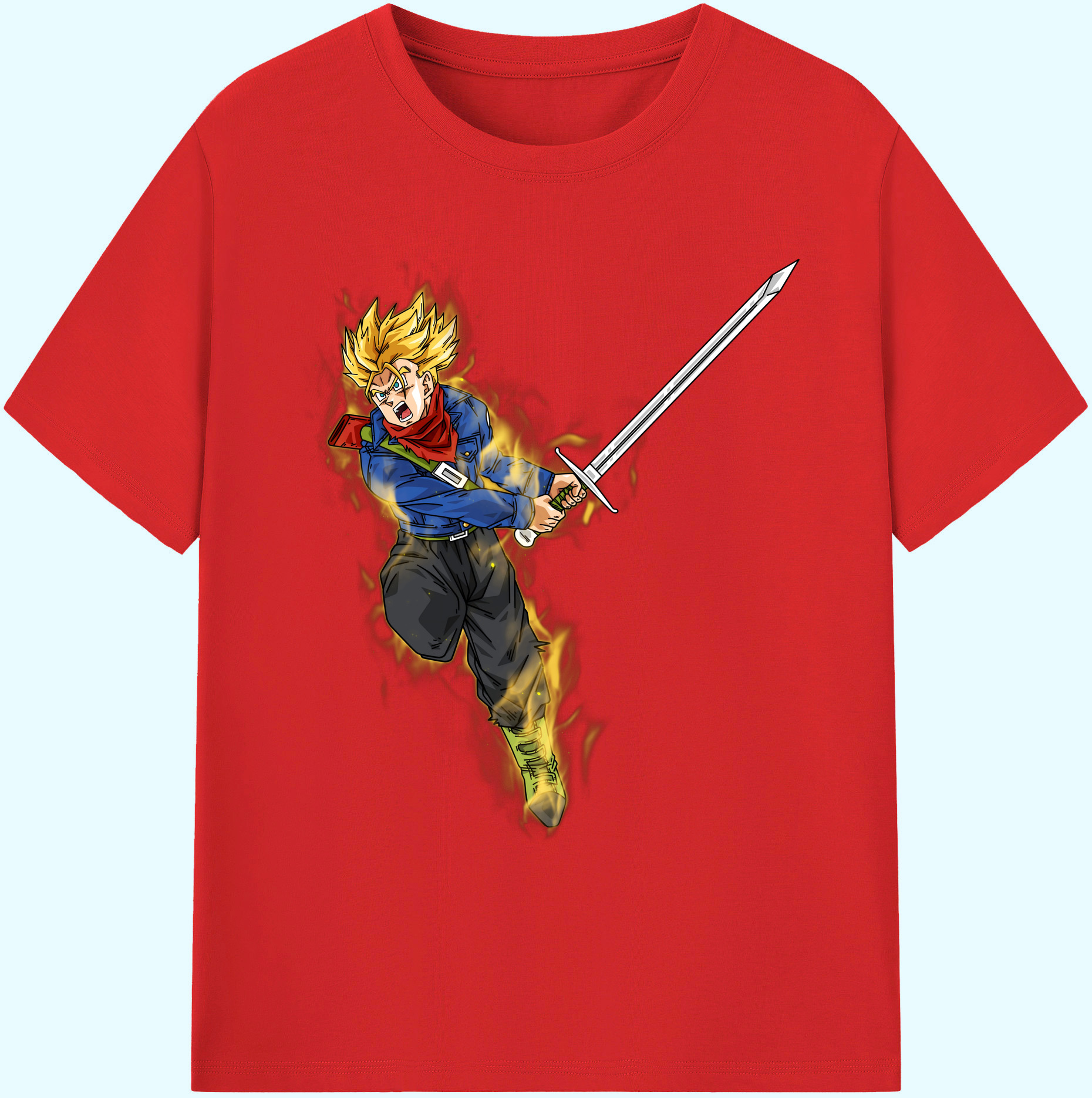 （画像用） ドラゴンボール トランクス（Torankusu）DRAGON BALL Trunks 綿100％ メンズ半袖Tシャツ｜肌触りやわらか＆通気性