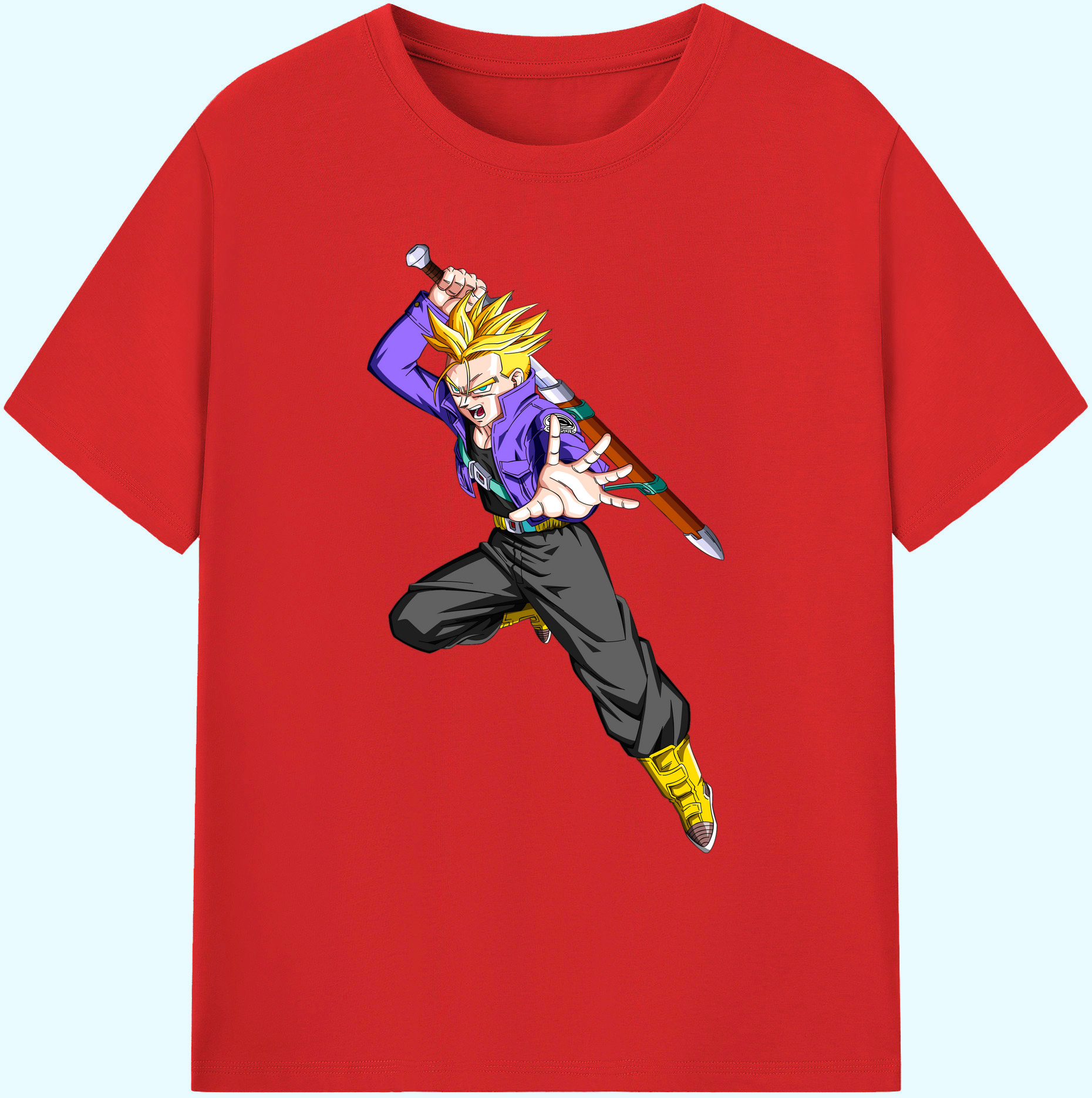 （画像用） ドラゴンボール トランクス（Torankusu）DRAGON BALL Trunks 綿100％ メンズ半袖Tシャツ｜肌触りやわらか＆通気性