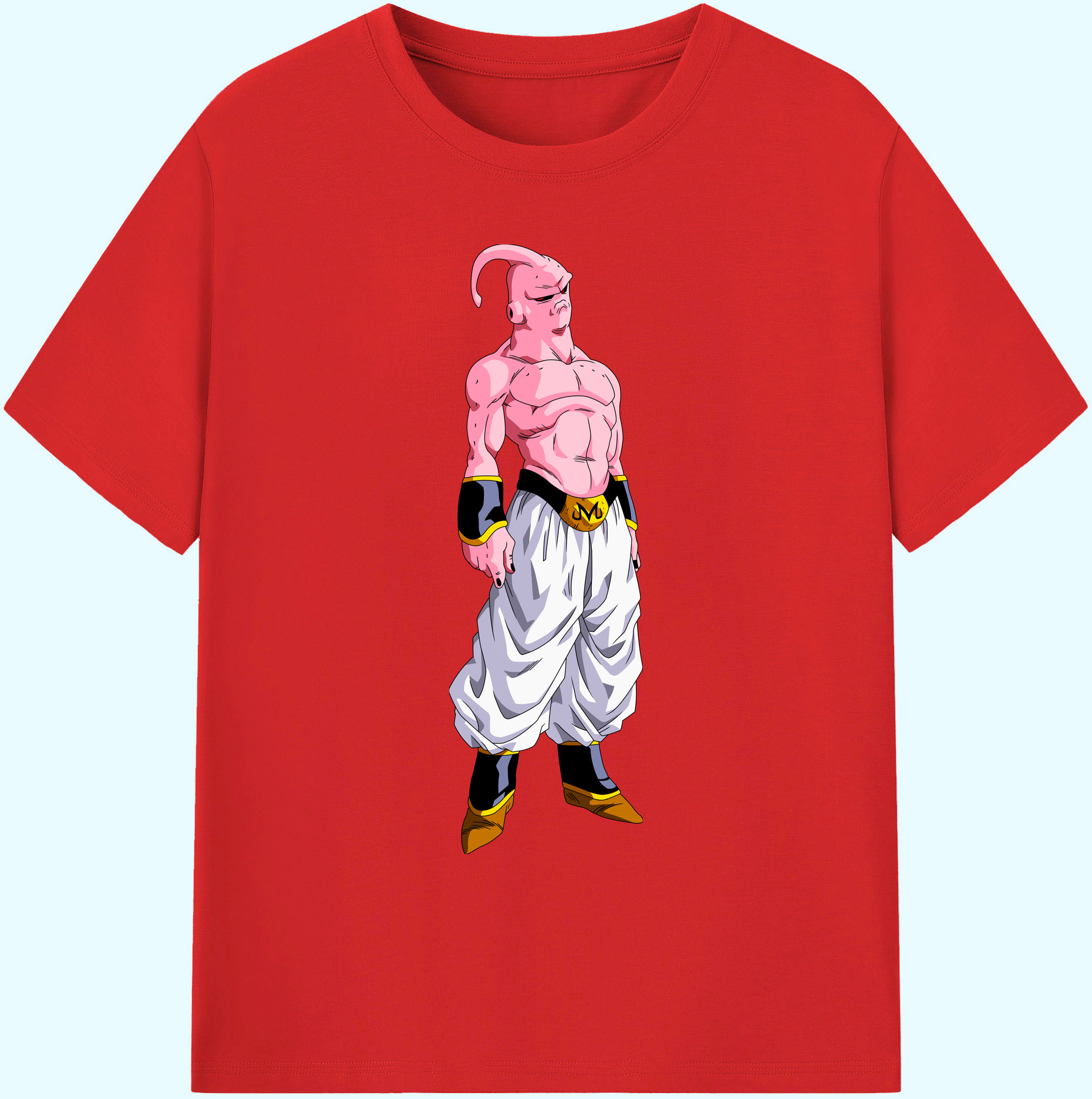 （画像用） ドラゴンボール 魔人ブウ DRAGON BALL Majin Buu 綿100％ メンズ半袖Tシャツ｜肌触りやわらか＆通気性