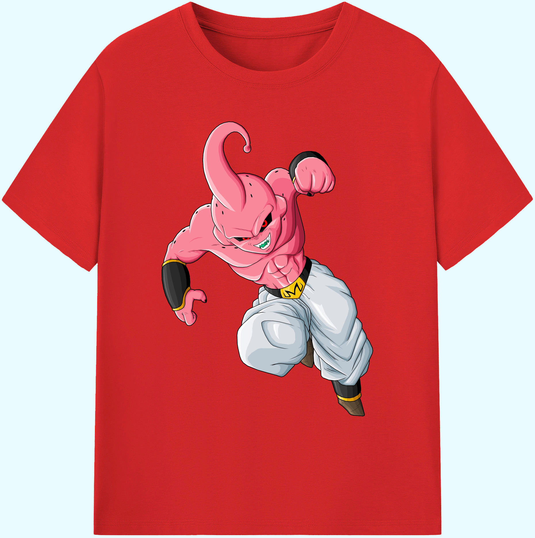 （画像用） ドラゴンボール 魔人ブウ DRAGON BALL Majin Buu 綿100％ メンズ半袖Tシャツ｜肌触りやわらか＆通気性