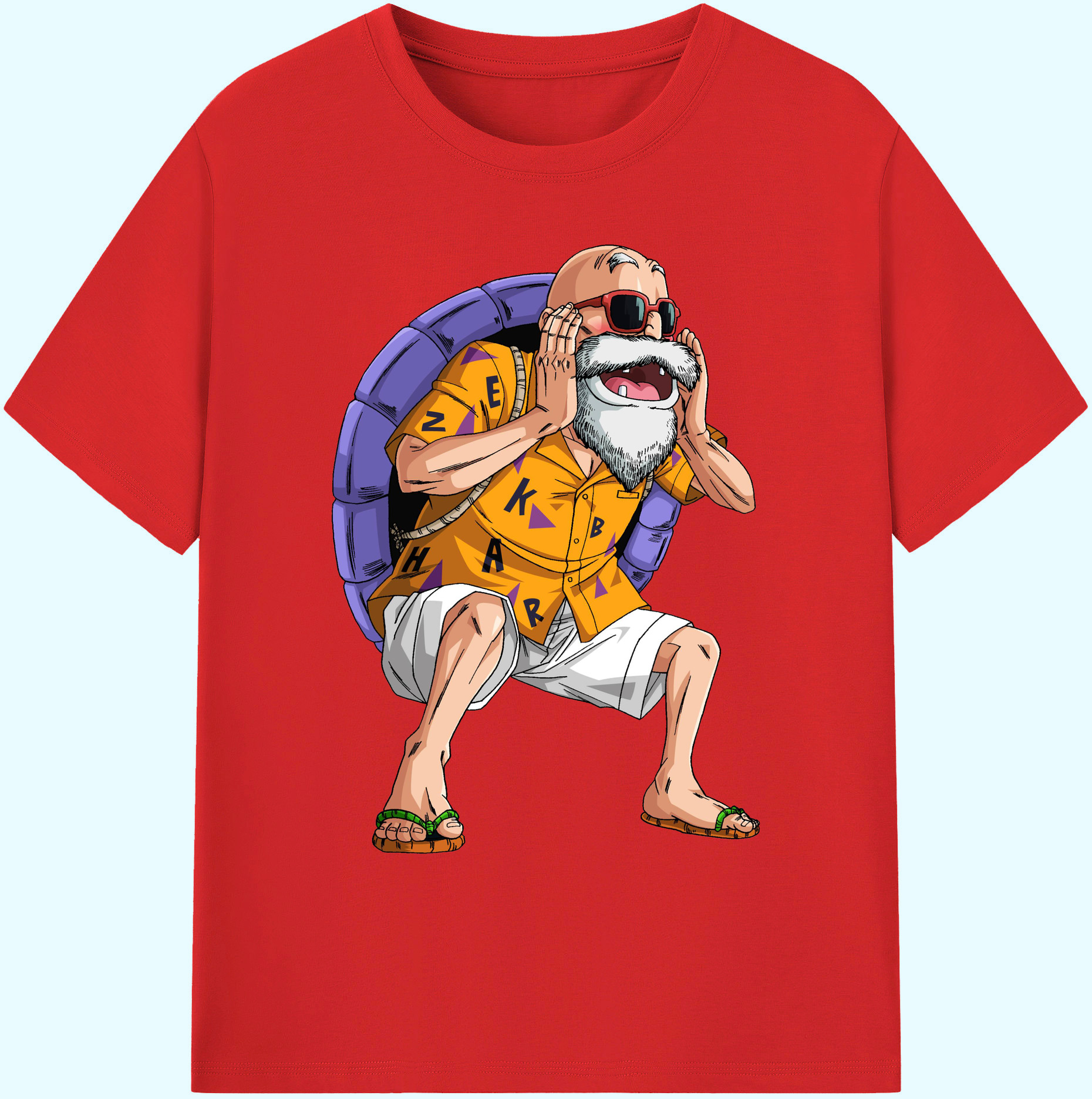 （画像用） ドラゴンボール 亀仙人（かめせんにん） DRAGON BALL Master Roshi Kame Sennin 綿100％ メンズ半袖Tシャツ｜肌触りやわらか＆通気性