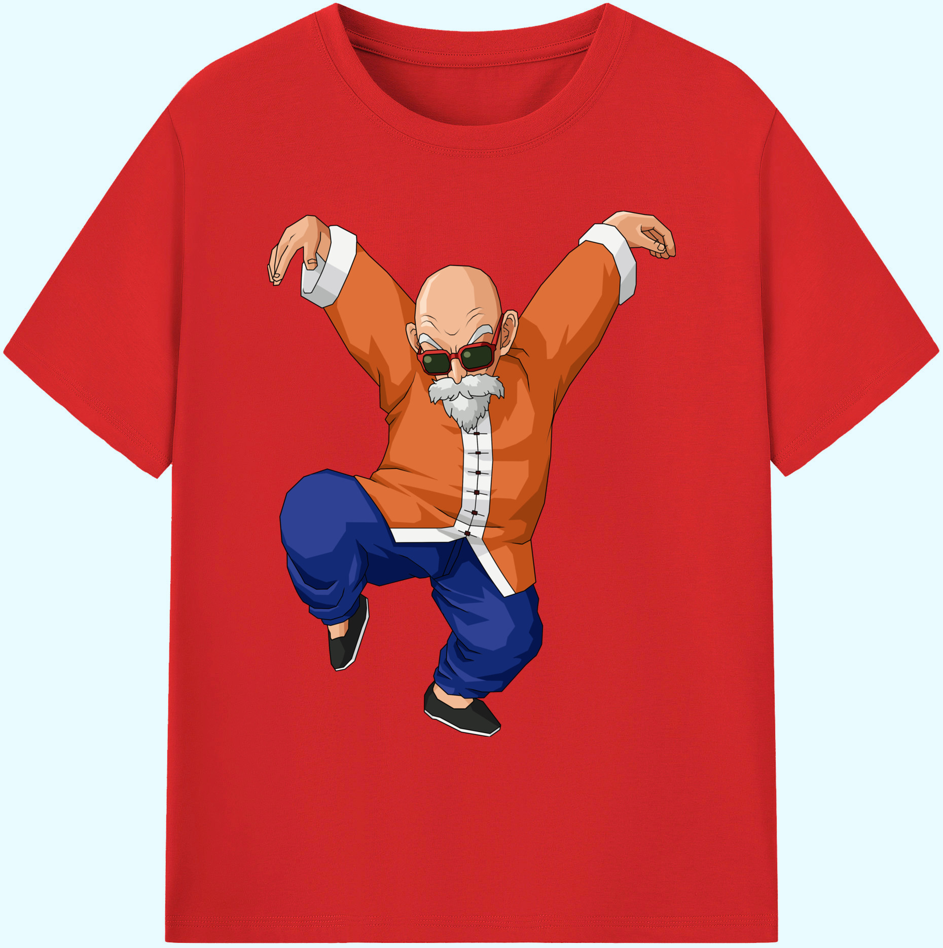 （画像用） ドラゴンボール 亀仙人（かめせんにん） DRAGON BALL Master Roshi Kame Sennin 綿100％ メンズ半袖Tシャツ｜肌触りやわらか＆通気性