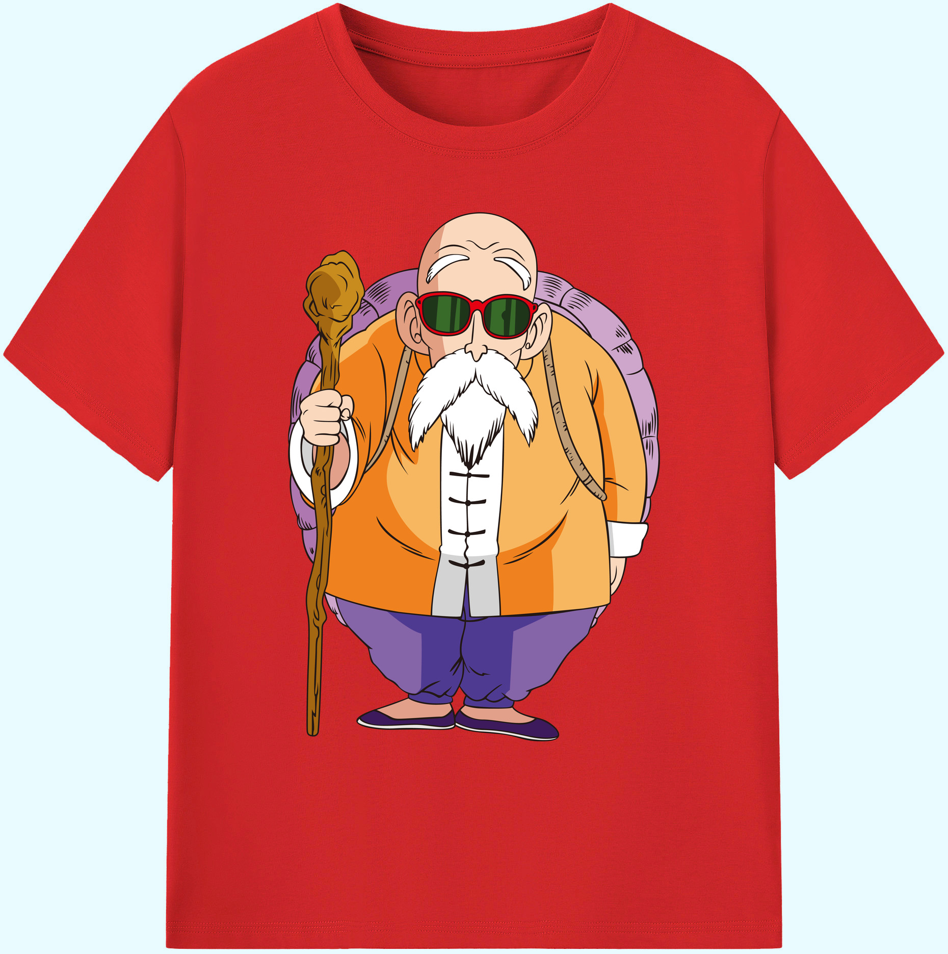 （画像用） ドラゴンボール 亀仙人（かめせんにん） DRAGON BALL Master Roshi Kame Sennin 綿100％ メンズ半袖Tシャツ｜肌触りやわらか＆通気性
