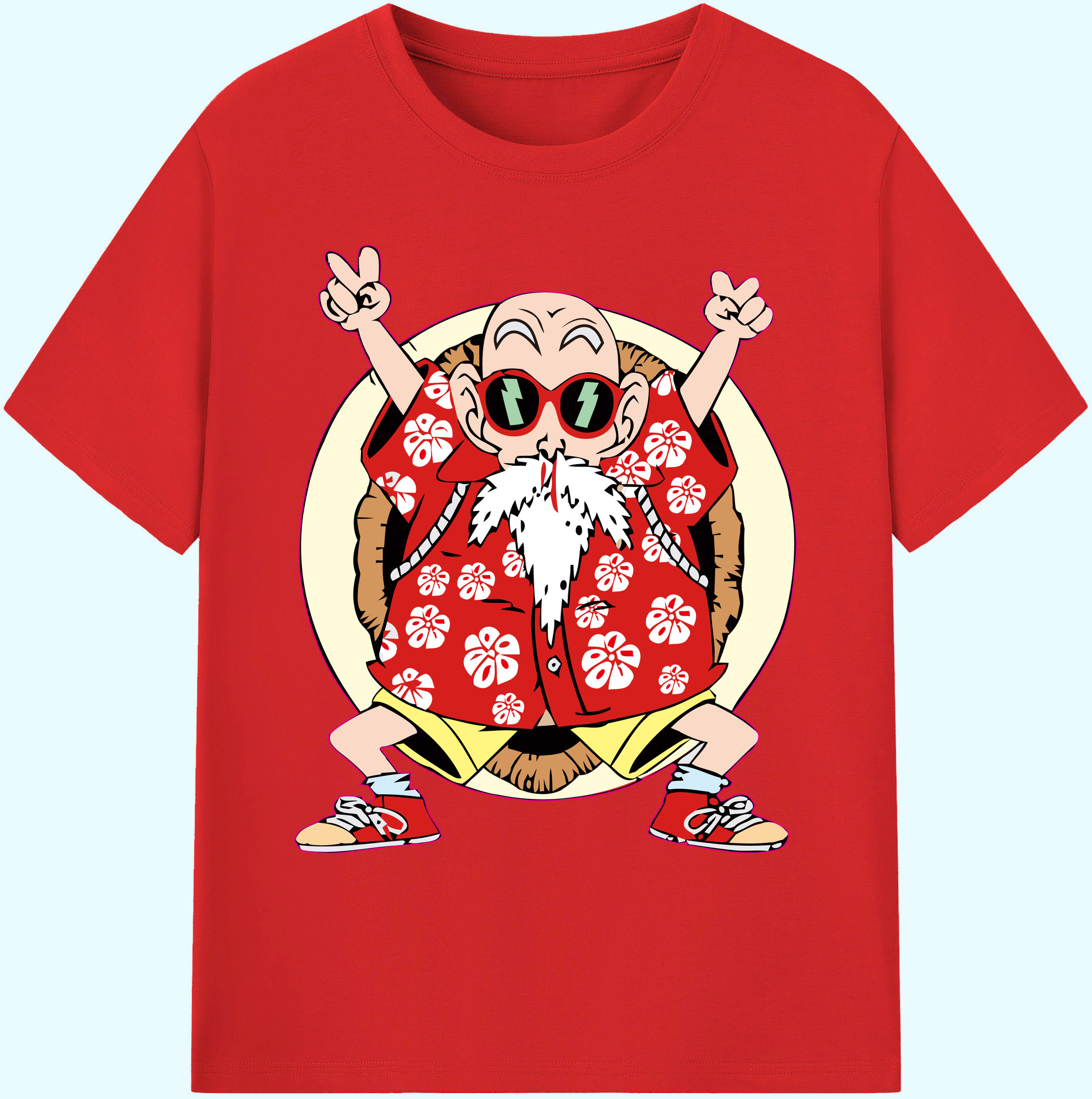 （画像用） ドラゴンボール 亀仙人（かめせんにん） DRAGON BALL Master Roshi Kame Sennin 綿100％ メンズ半袖Tシャツ｜肌触りやわらか＆通気性