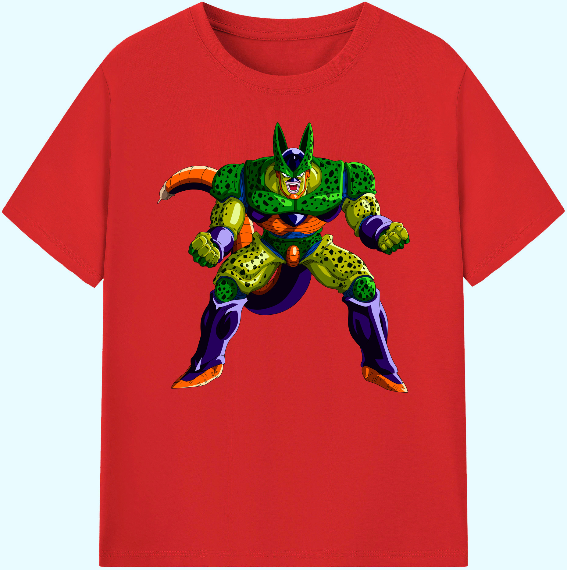 （画像用） ドラゴンボール セル DRAGON BALL Cell 綿100％ メンズ半袖Tシャツ｜肌触りやわらか＆通気性