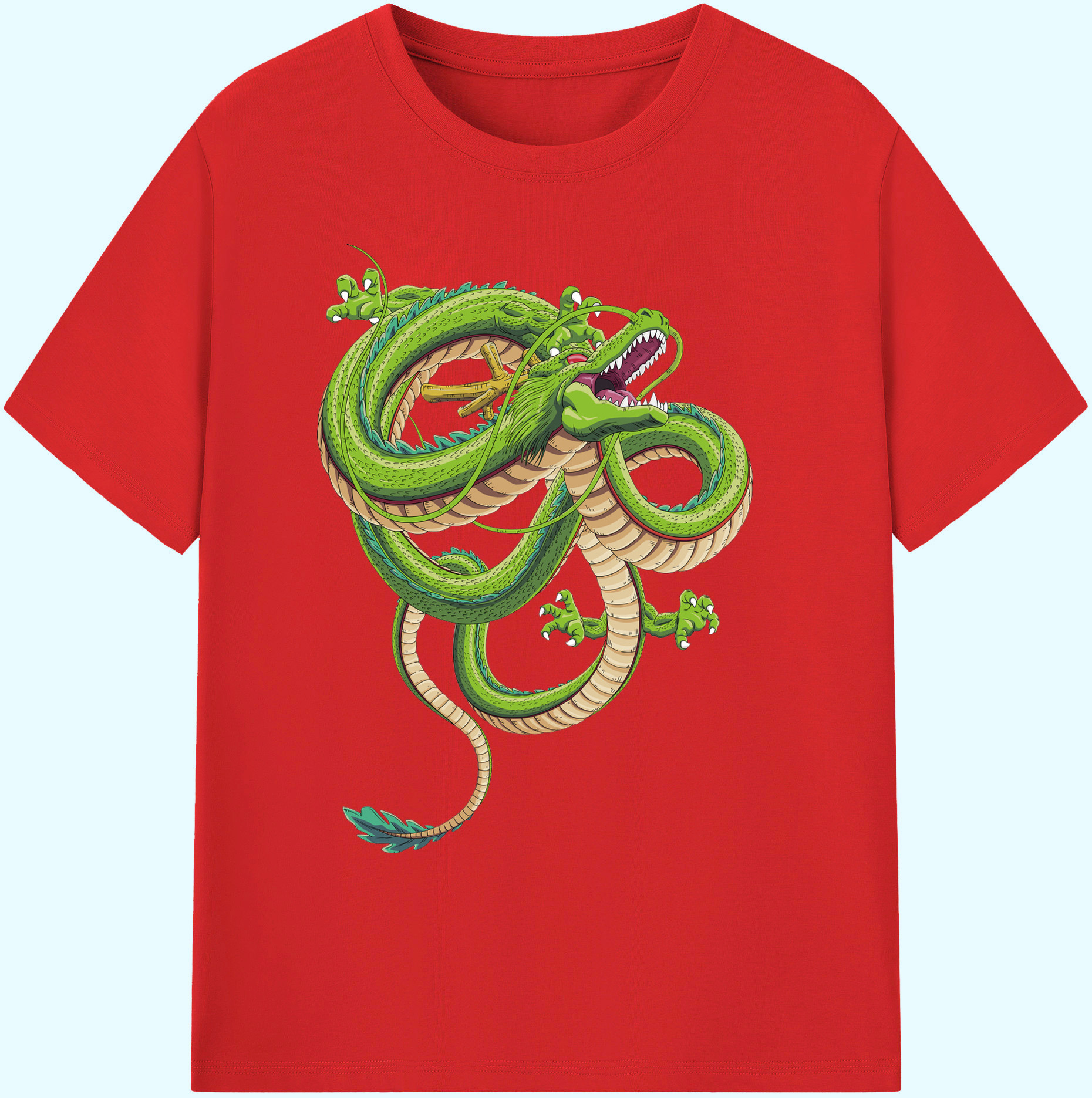 （画像用） ドラゴンボール 神龍 シェンロン DRAGON BALL Shenron 綿100％ メンズ半袖Tシャツ｜肌触りやわらか＆通気性