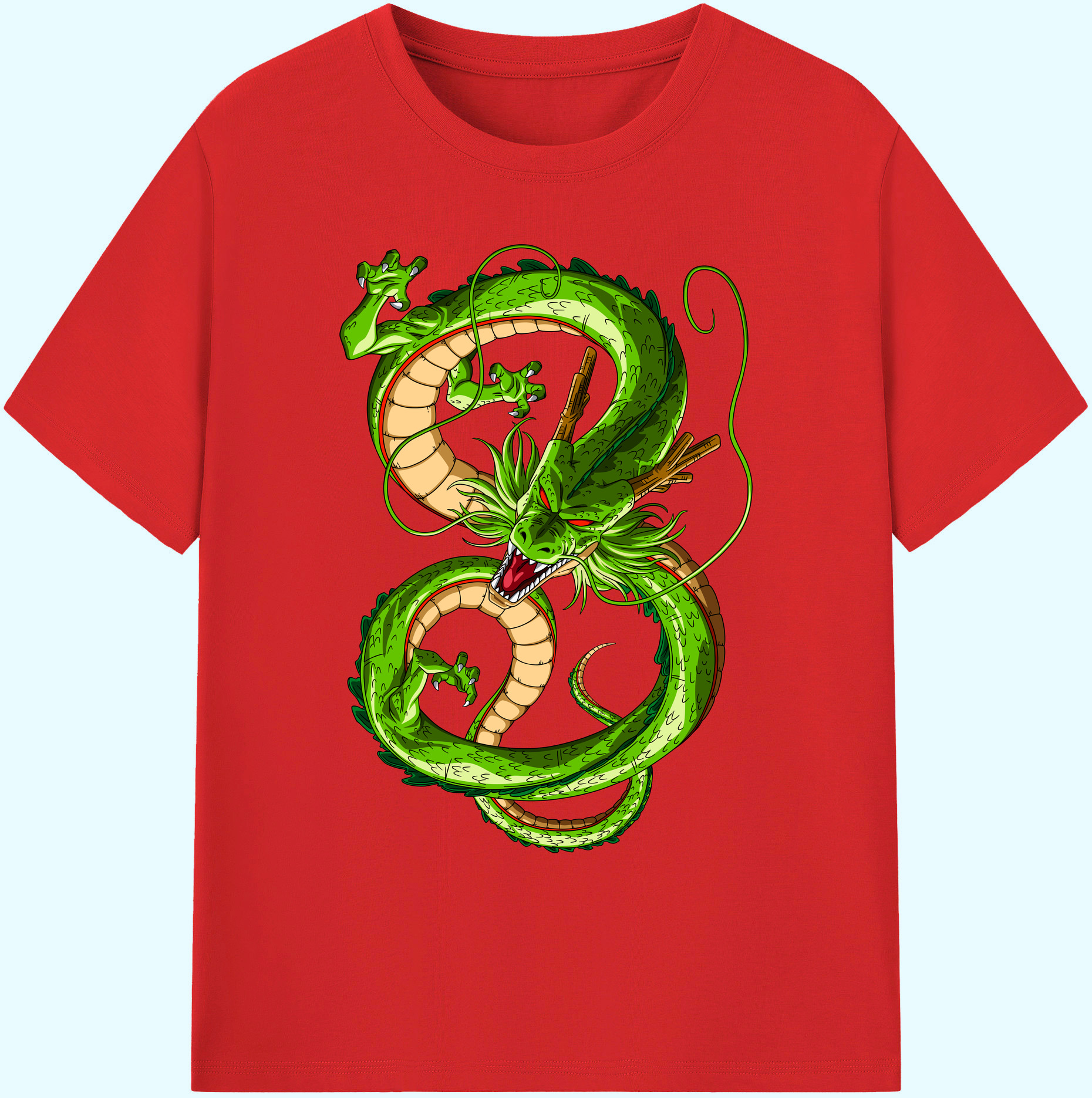（画像用） ドラゴンボール 神龍 シェンロン DRAGON BALL Shenron 綿100％ メンズ半袖Tシャツ｜肌触りやわらか＆通気性