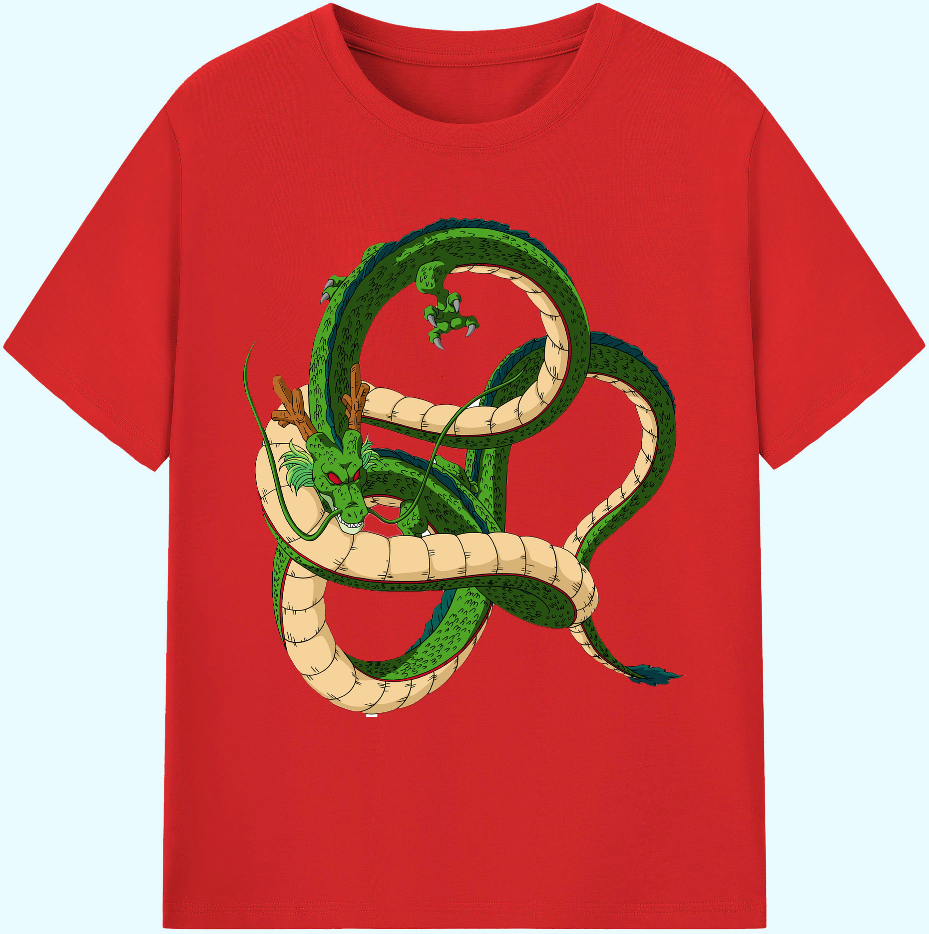 （画像用） ドラゴンボール 神龍 シェンロン DRAGON BALL Shenron 綿100％ メンズ半袖Tシャツ｜肌触りやわらか＆通気性