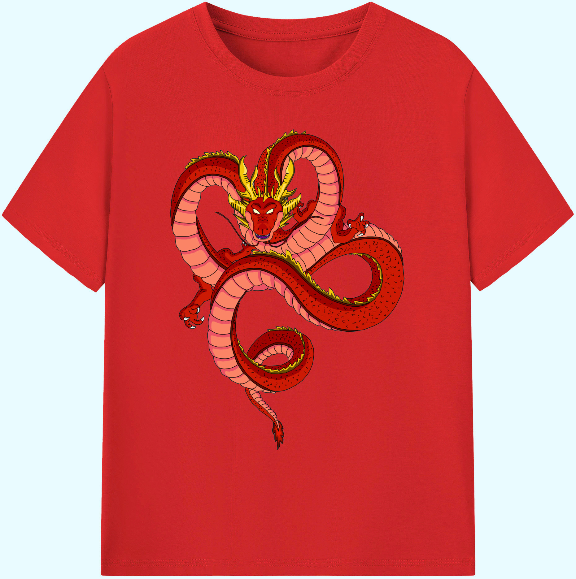 （画像用） ドラゴンボール 神龍 シェンロン DRAGON BALL Shenron 綿100％ メンズ半袖Tシャツ｜肌触りやわらか＆通気性