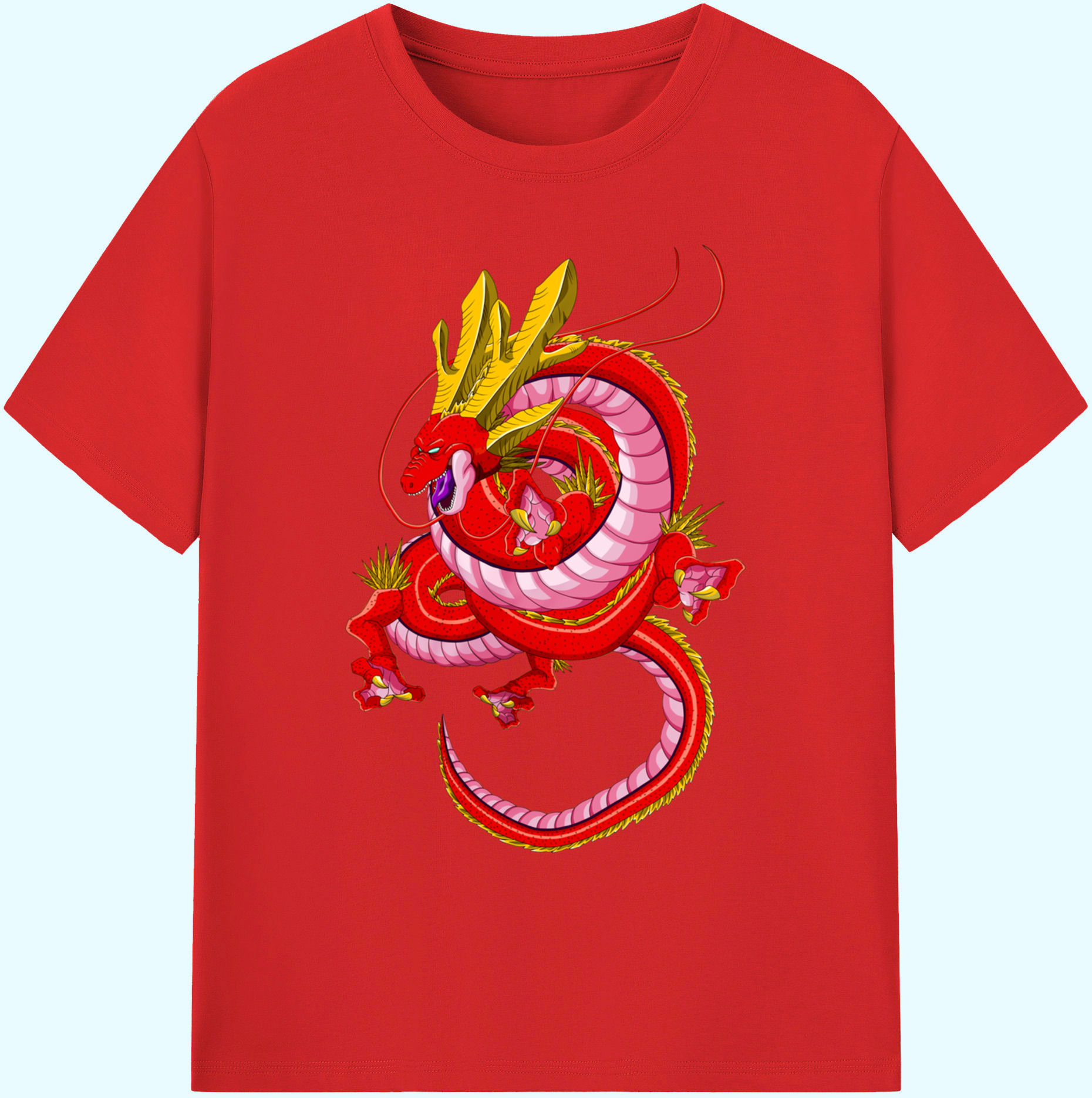 （画像用） ドラゴンボール 神龍 シェンロン DRAGON BALL Shenron 綿100％ メンズ半袖Tシャツ｜肌触りやわらか＆通気性
