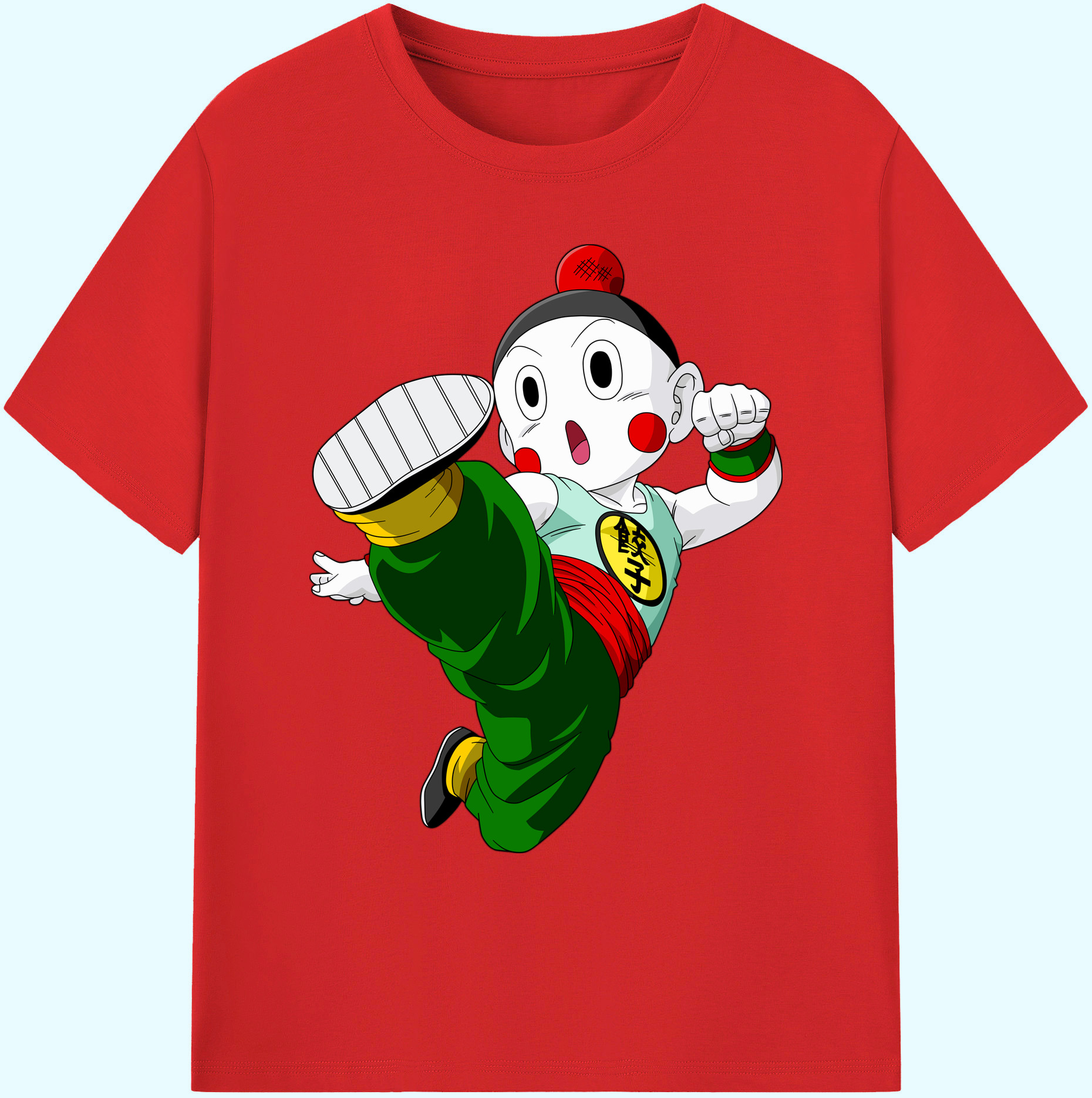 （画像用） ドラゴンボール 餃子（チャオズ）DRAGON BALL Chaoz 綿100％ メンズ半袖Tシャツ｜肌触りやわらか＆通気性