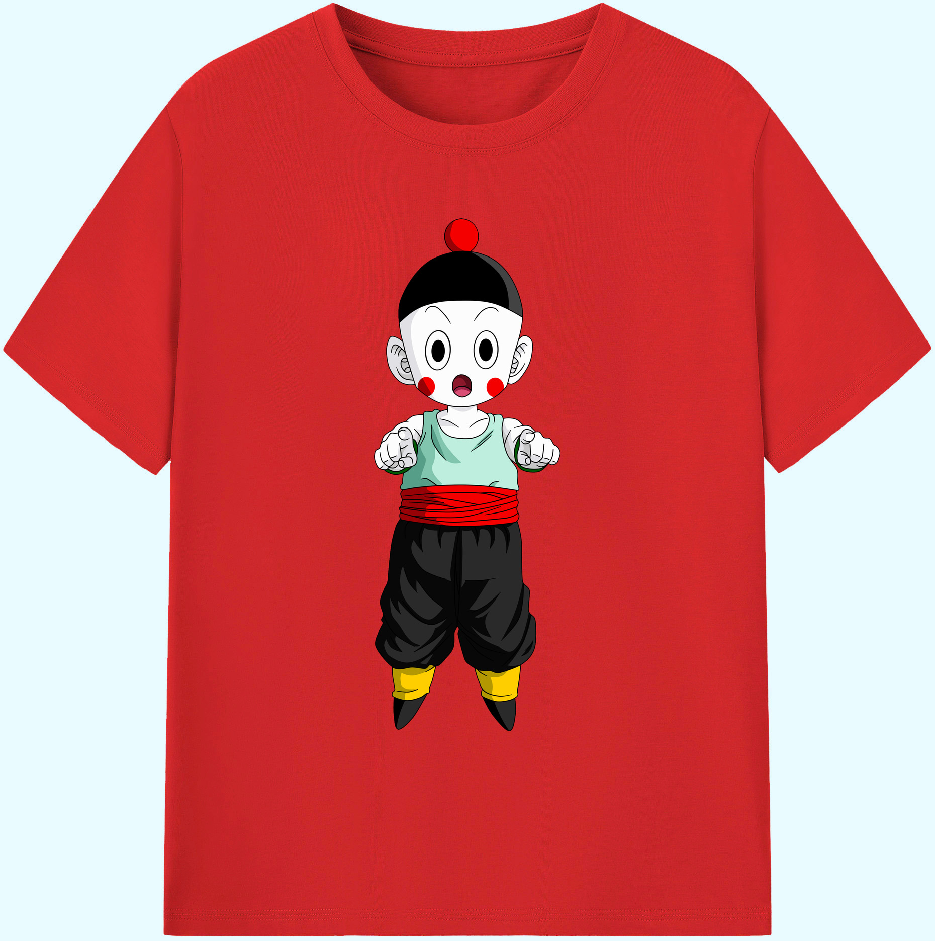 （画像用） ドラゴンボール 餃子（チャオズ）DRAGON BALL Chaoz 綿100％ メンズ半袖Tシャツ｜肌触りやわらか＆通気性