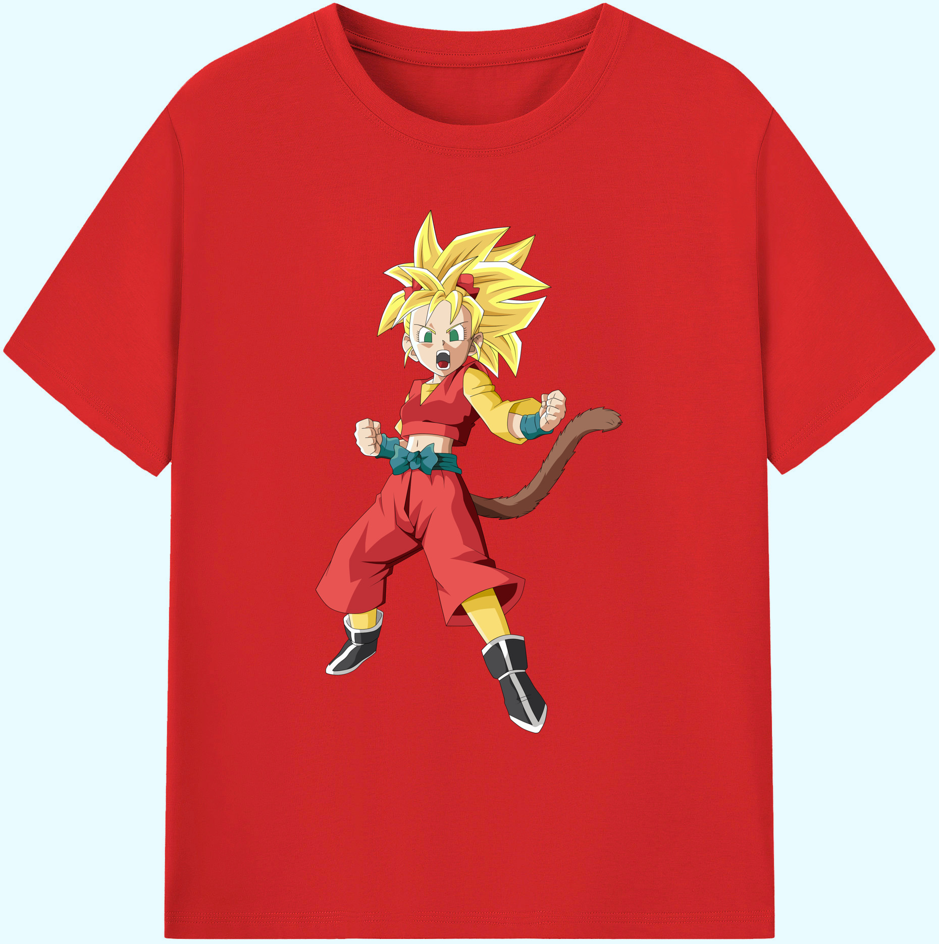 （画像用） ドラゴンボール カリフラ DRAGON BALL Caulifla 綿100％ メンズ半袖Tシャツ｜肌触りやわらか＆通気性