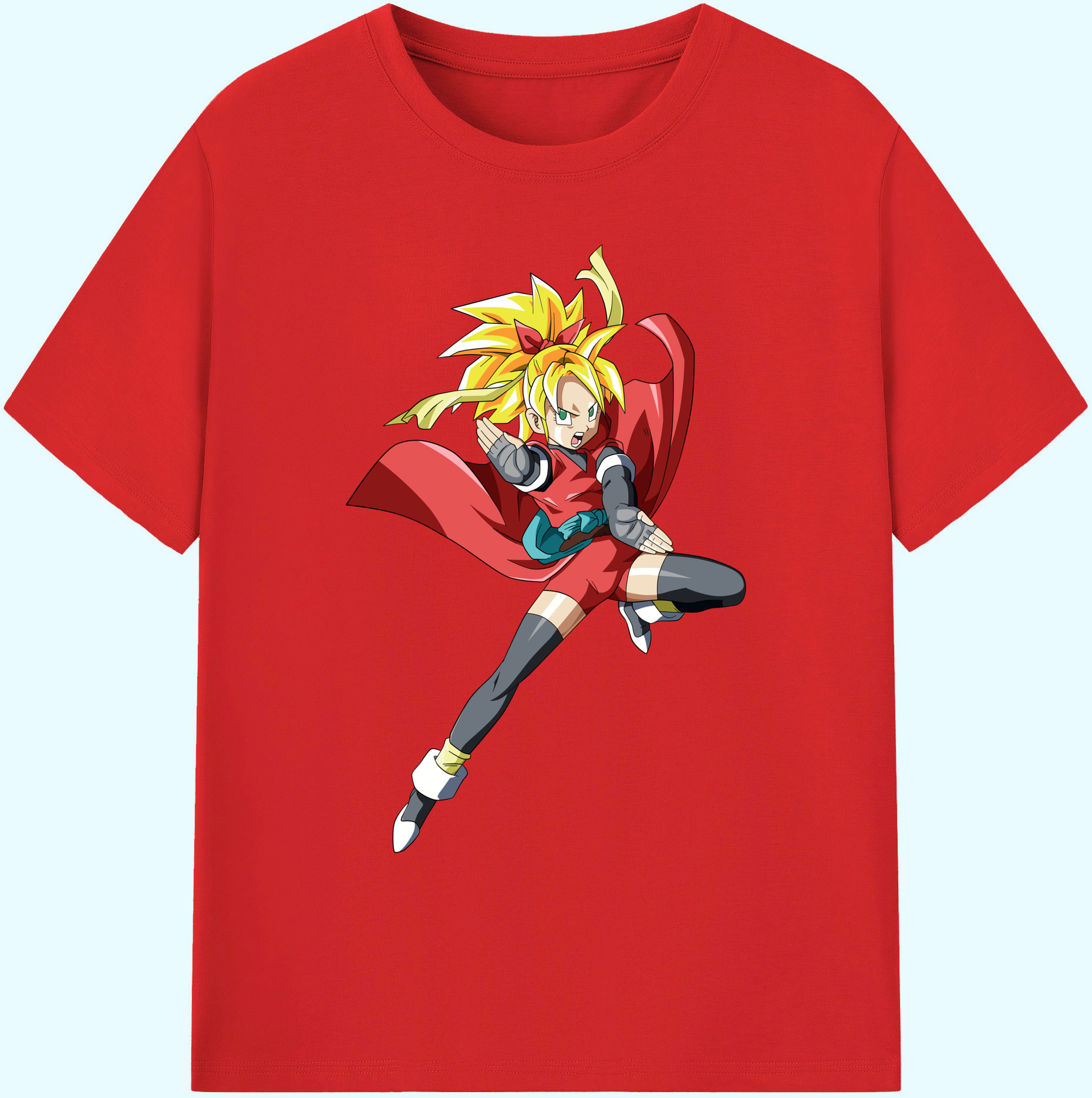 （画像用） ドラゴンボール カリフラ DRAGON BALL Caulifla 綿100％ メンズ半袖Tシャツ｜肌触りやわらか＆通気性