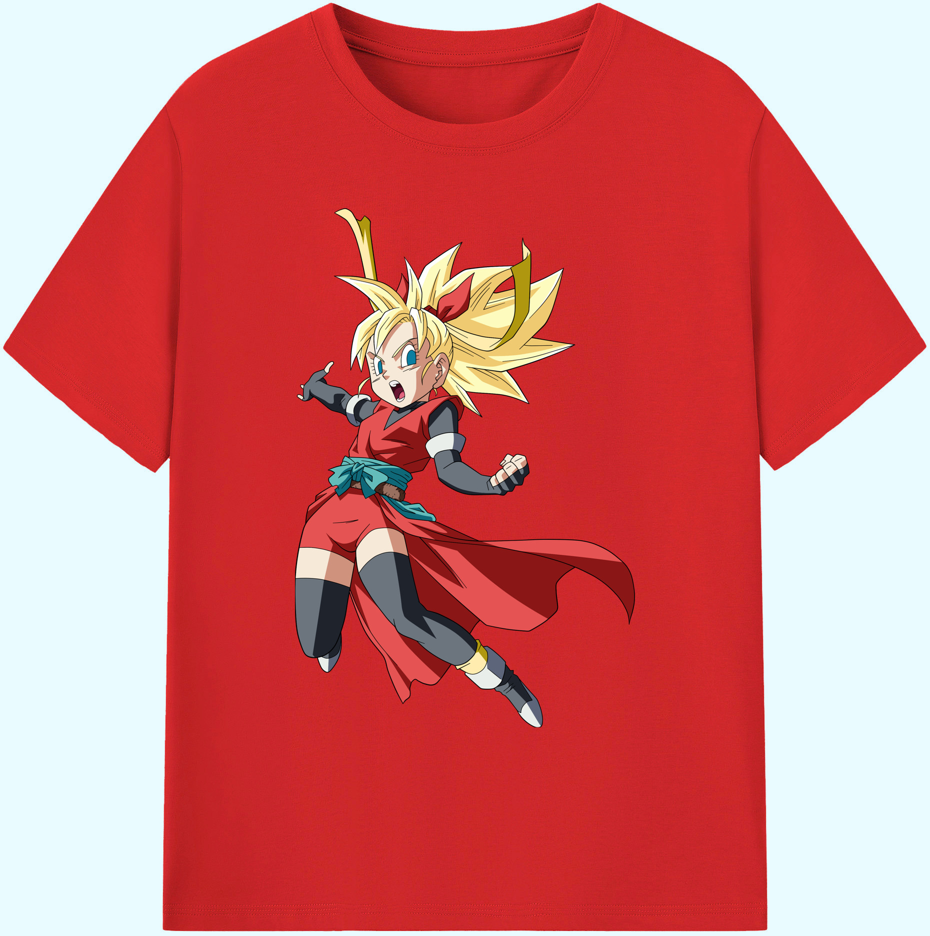 （画像用） ドラゴンボール カリフラ DRAGON BALL Caulifla 綿100％ メンズ半袖Tシャツ｜肌触りやわらか＆通気性
