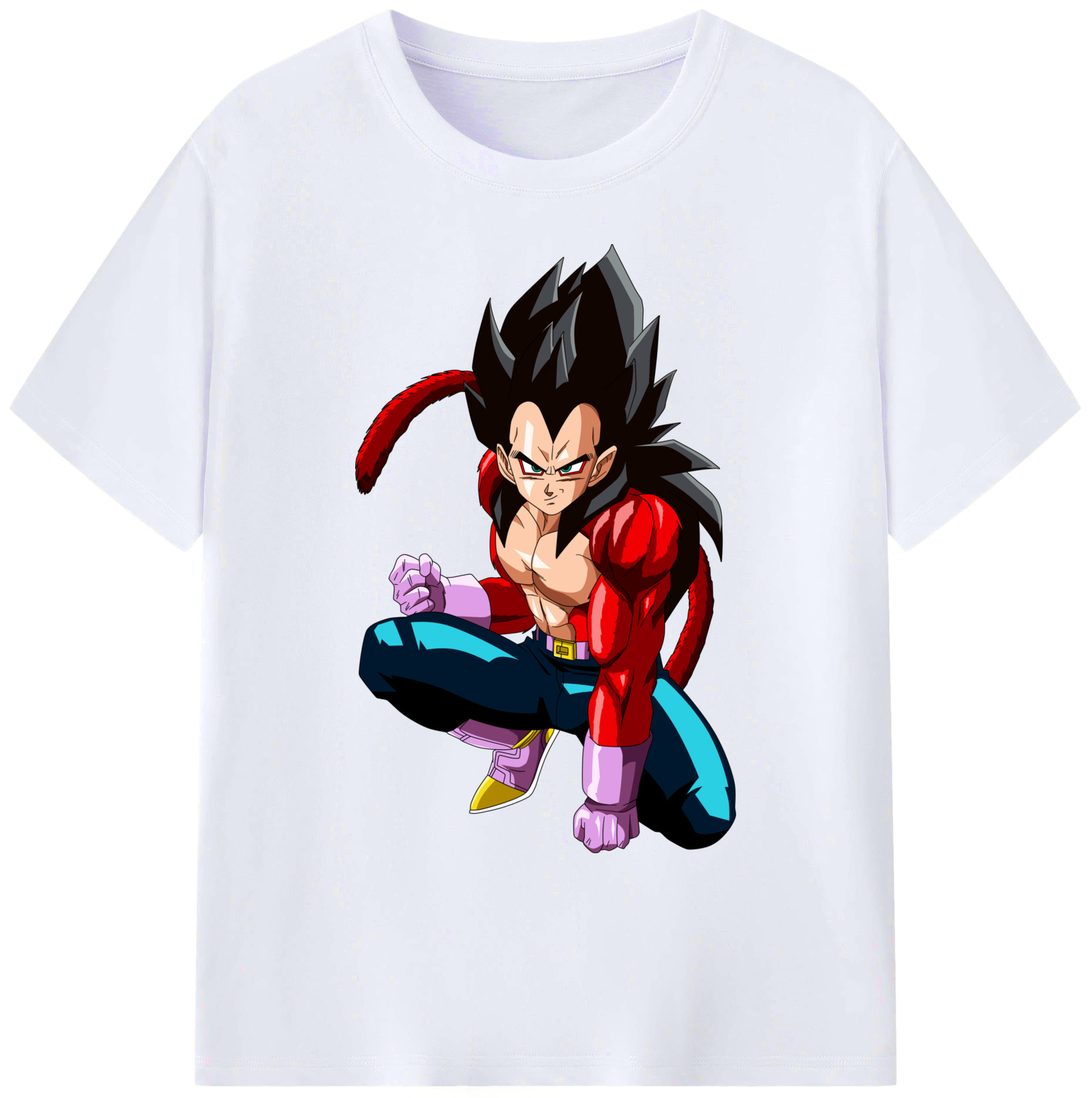 （画像用） ドラゴンボール ベジータ四世（Bejīta Yonsei）DRAGON BALL Vegeta IV 綿100％ メンズ半袖Tシャツ｜肌触りやわらか＆通気性