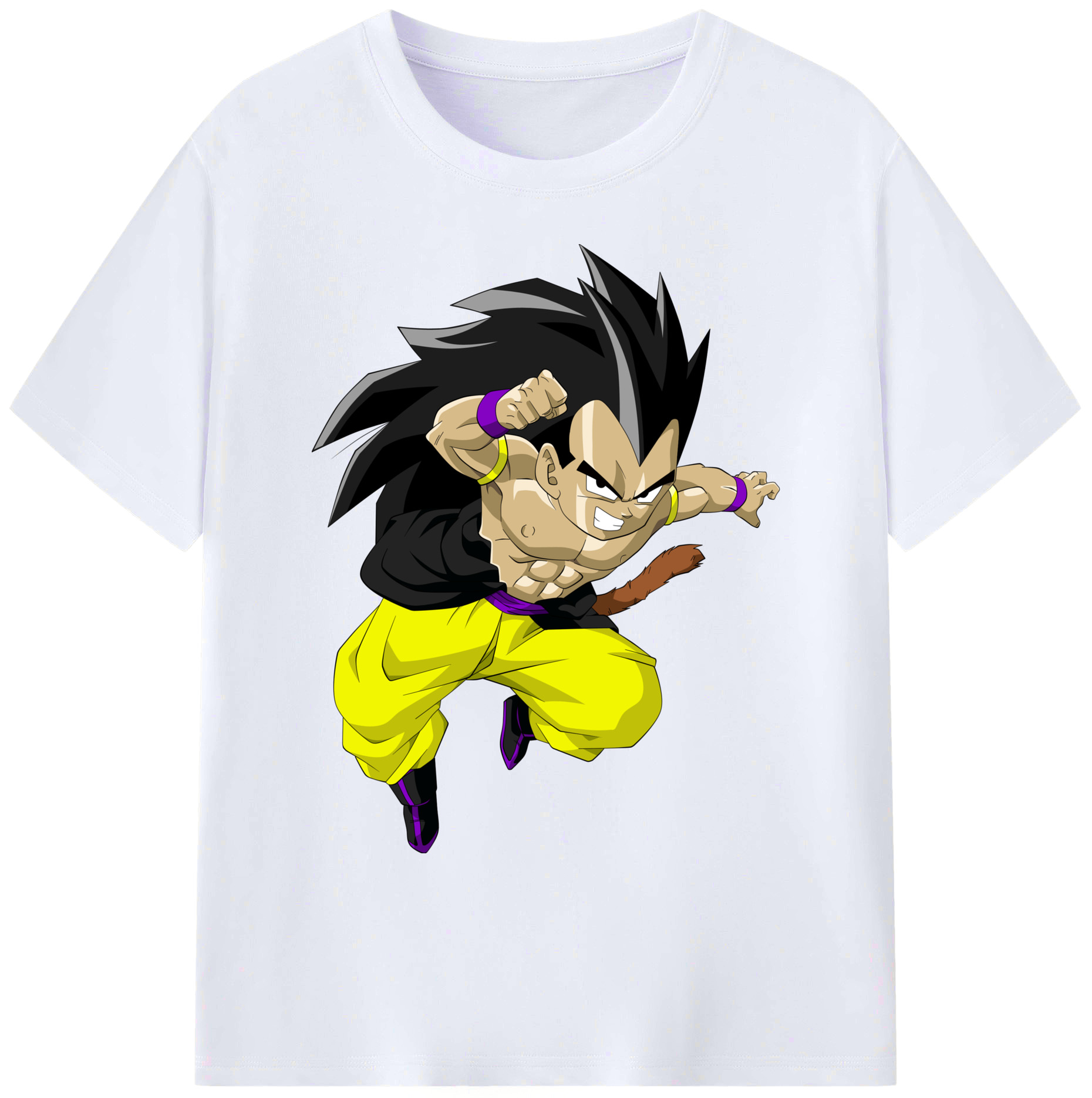（画像用） ドラゴンボール ベジータ四世（Bejīta Yonsei）DRAGON BALL Vegeta IV 綿100％ メンズ半袖Tシャツ｜肌触りやわらか＆通気性