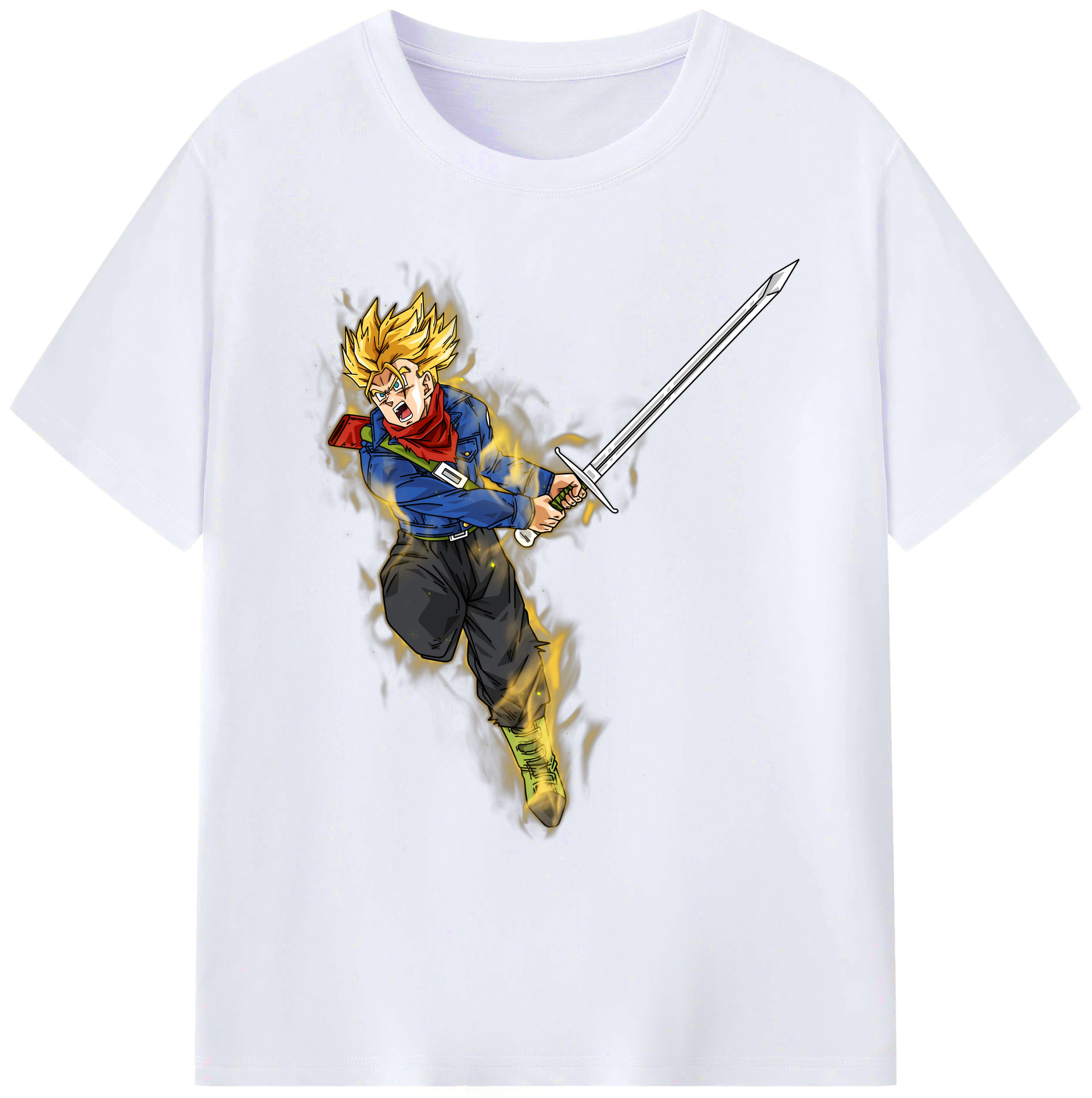 （画像用） ドラゴンボール トランクス（Torankusu）DRAGON BALL Trunks 綿100％ メンズ半袖Tシャツ｜肌触りやわらか＆通気性