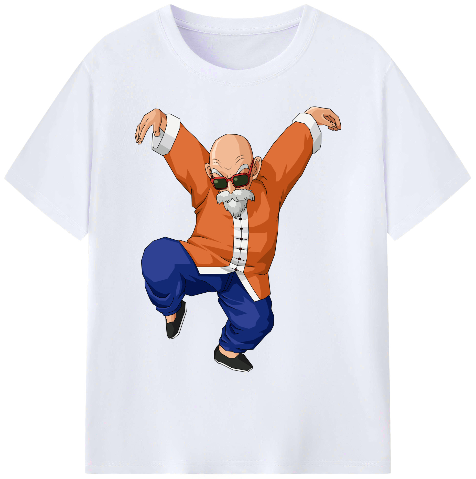 （画像用） ドラゴンボール 亀仙人（かめせんにん） DRAGON BALL Master Roshi Kame Sennin 綿100％ メンズ半袖Tシャツ｜肌触りやわらか＆通気性