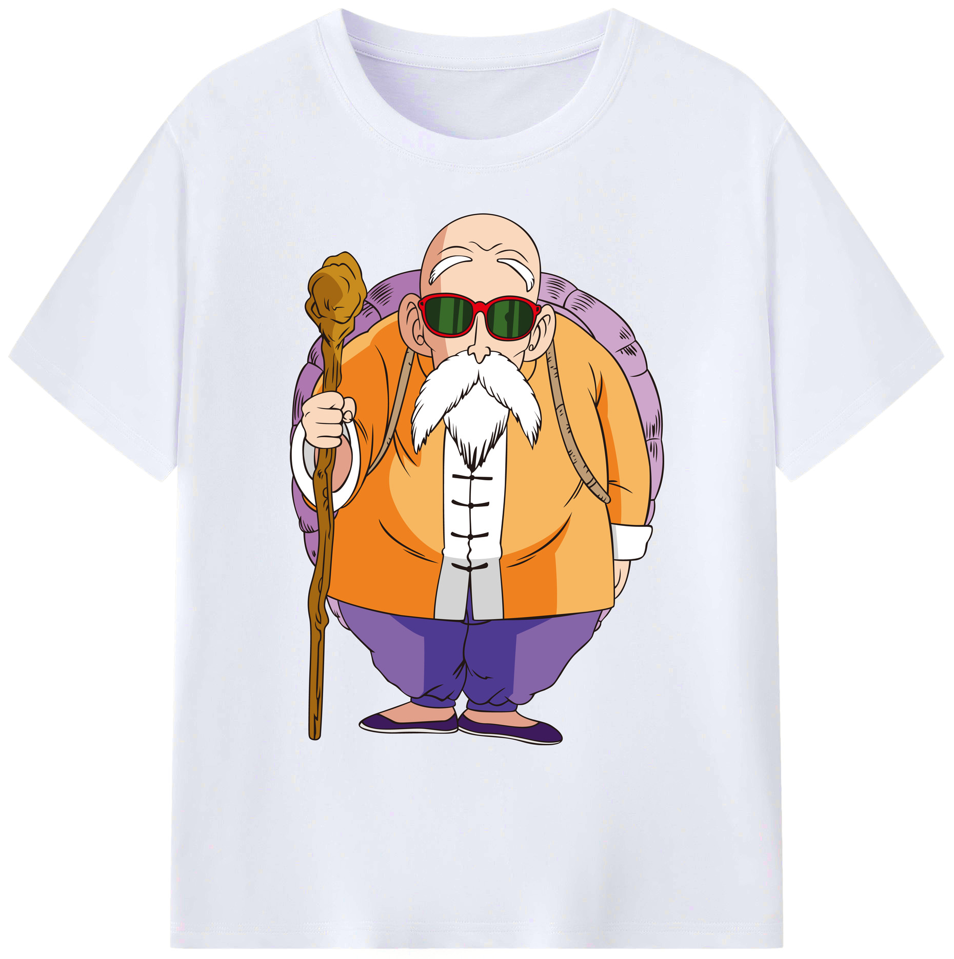 （画像用） ドラゴンボール 亀仙人（かめせんにん） DRAGON BALL Master Roshi Kame Sennin 綿100％ メンズ半袖Tシャツ｜肌触りやわらか＆通気性