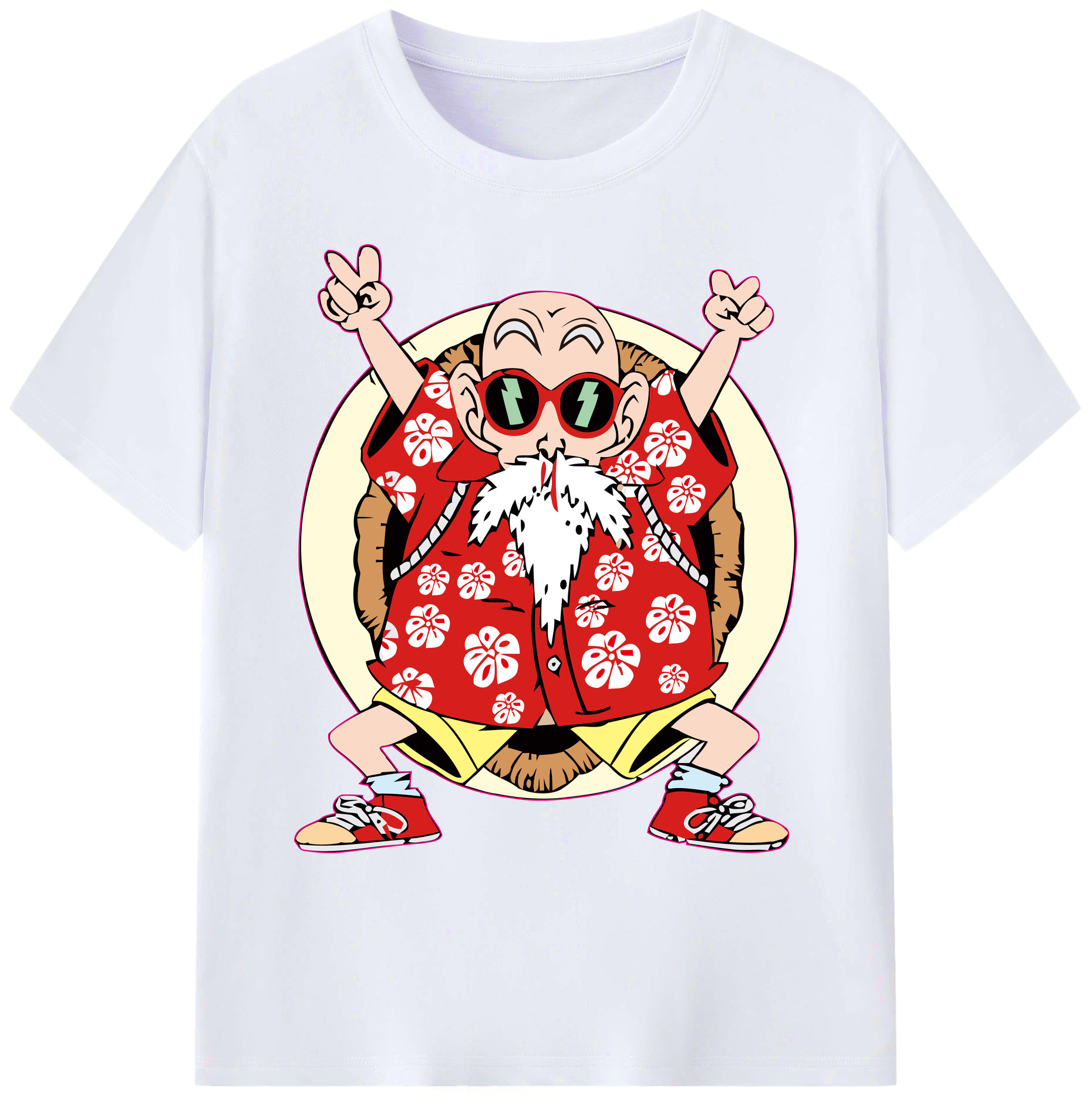（画像用） ドラゴンボール 亀仙人（かめせんにん） DRAGON BALL Master Roshi Kame Sennin 綿100％ メンズ半袖Tシャツ｜肌触りやわらか＆通気性