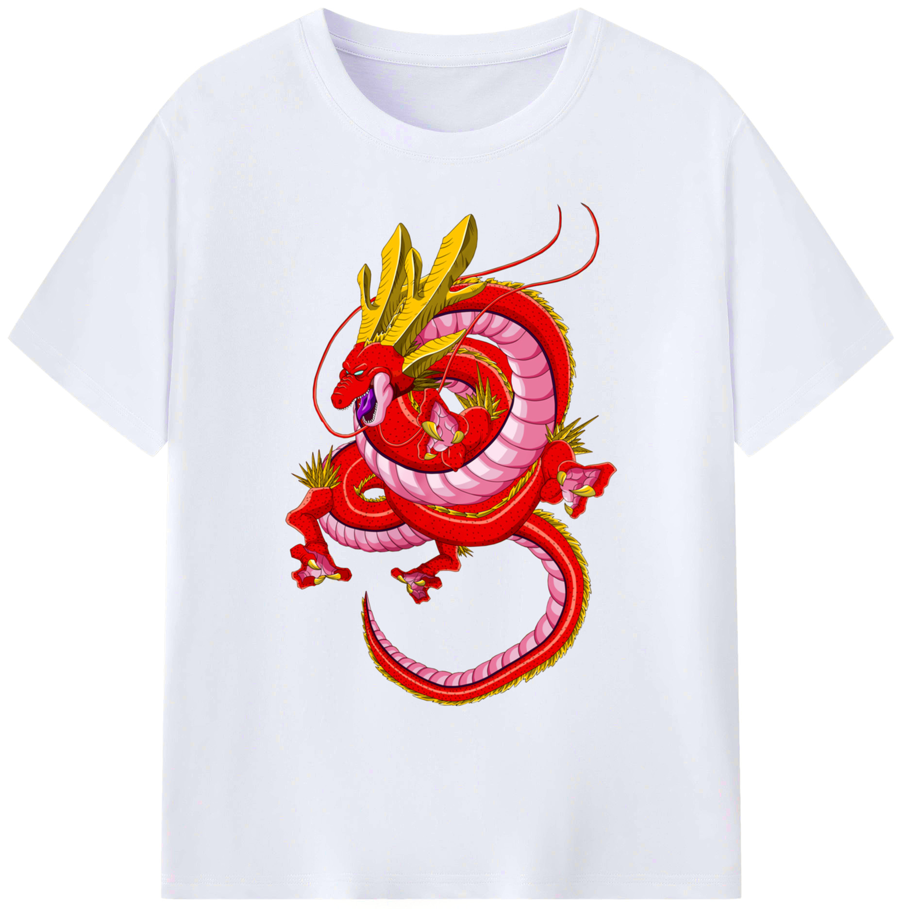 （画像用） ドラゴンボール 神龍 シェンロン DRAGON BALL Shenron 綿100％ メンズ半袖Tシャツ｜肌触りやわらか＆通気性
