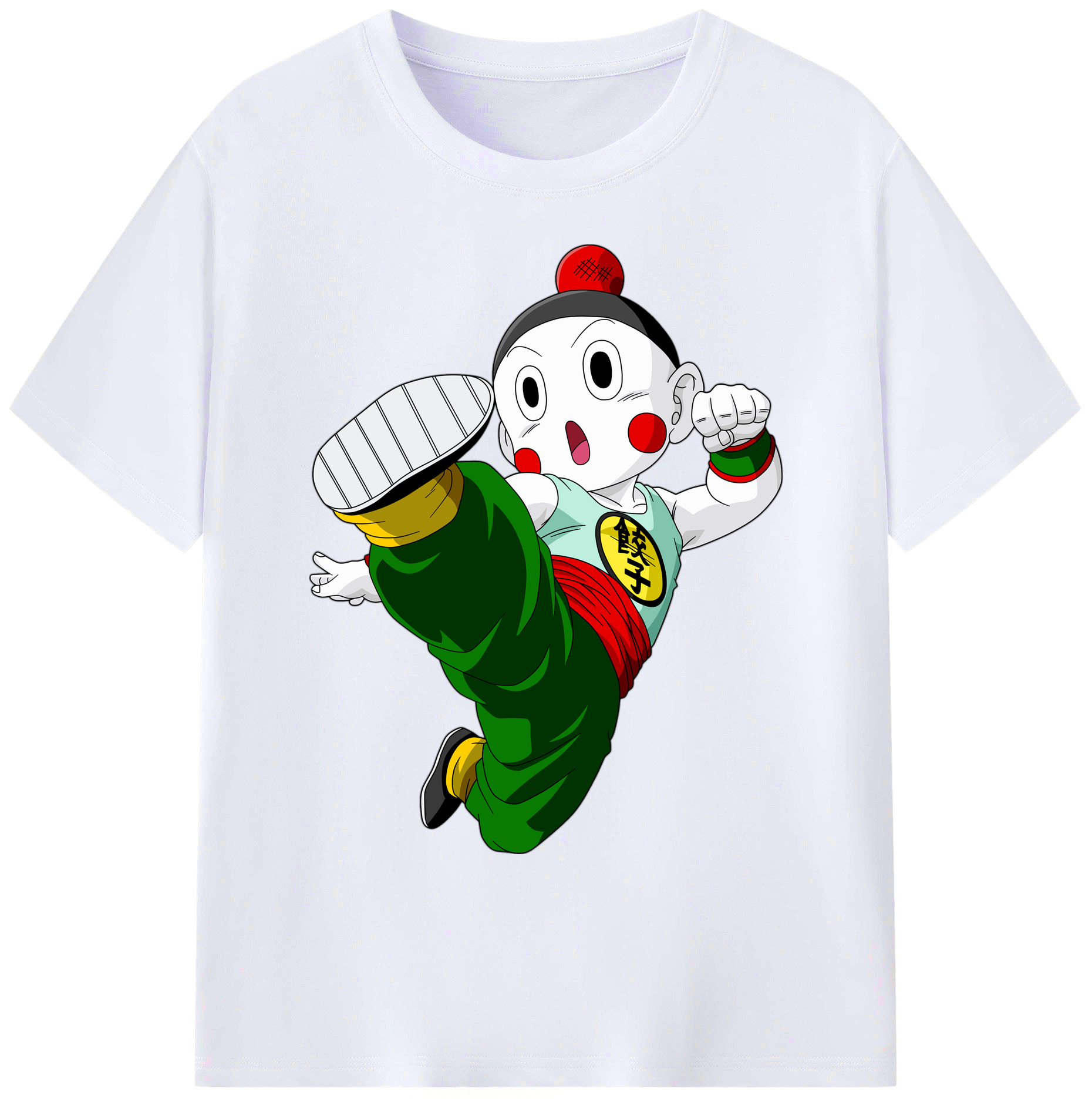 （画像用） ドラゴンボール 餃子（チャオズ）DRAGON BALL Chaoz 綿100％ メンズ半袖Tシャツ｜肌触りやわらか＆通気性