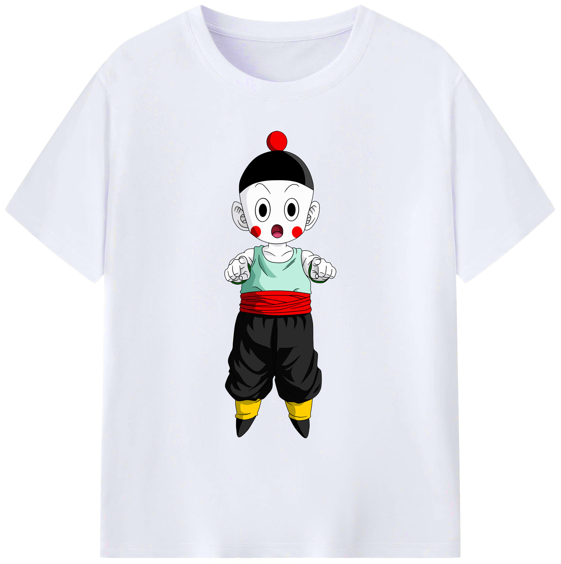 （画像用） ドラゴンボール 餃子（チャオズ）DRAGON BALL Chaoz 綿100％ メンズ半袖Tシャツ｜肌触りやわらか＆通気性