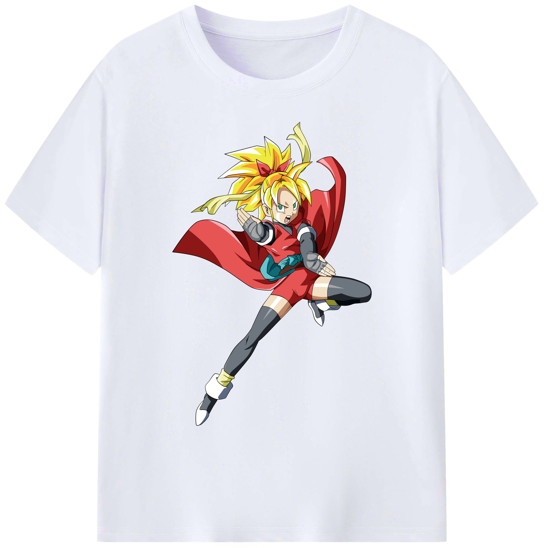 （画像用） ドラゴンボール カリフラ DRAGON BALL Caulifla 綿100％ メンズ半袖Tシャツ｜肌触りやわらか＆通気性