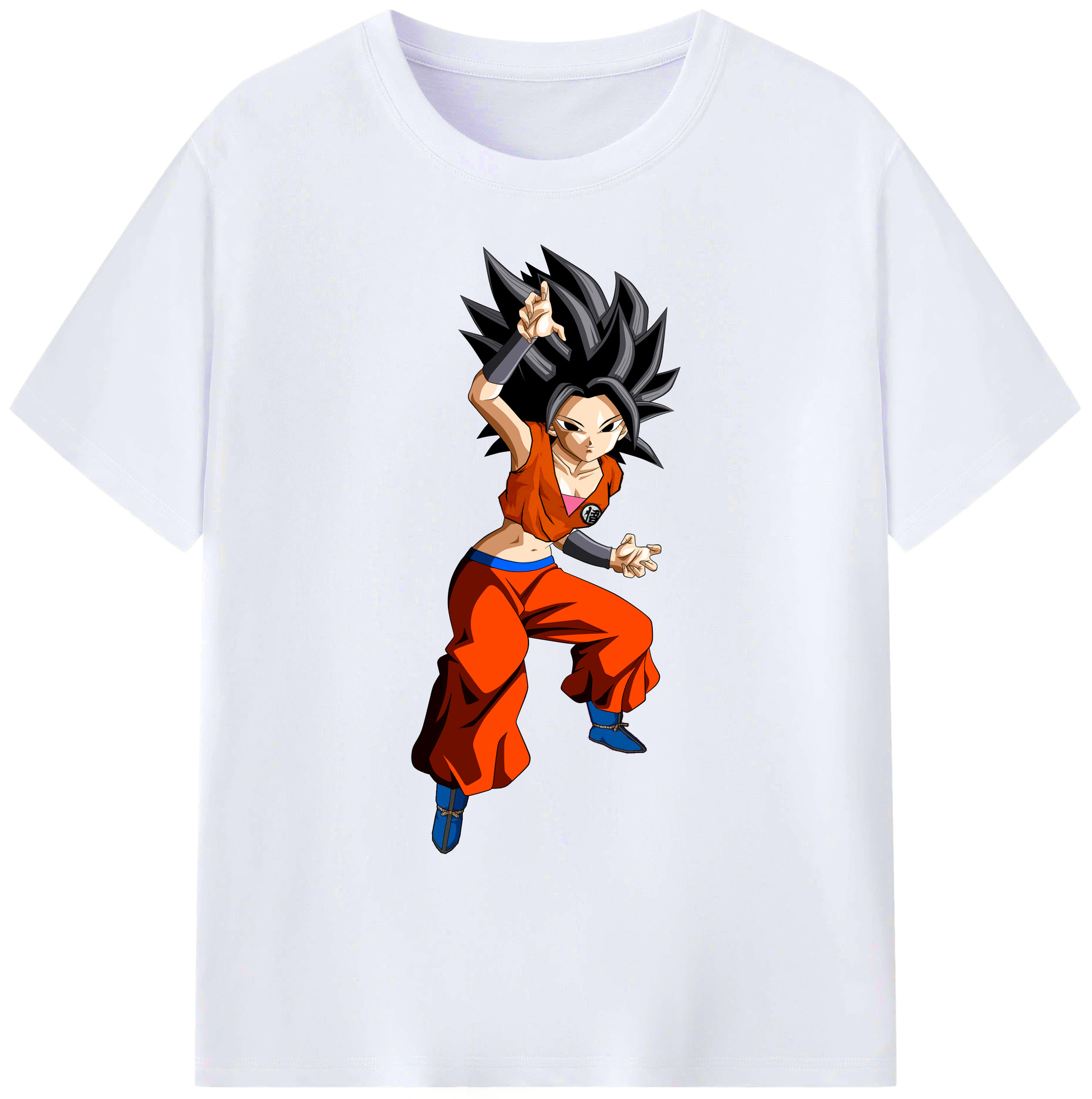 （画像用） ドラゴンボール カリフラ DRAGON BALL Caulifla 綿100％ メンズ半袖Tシャツ｜肌触りやわらか＆通気性